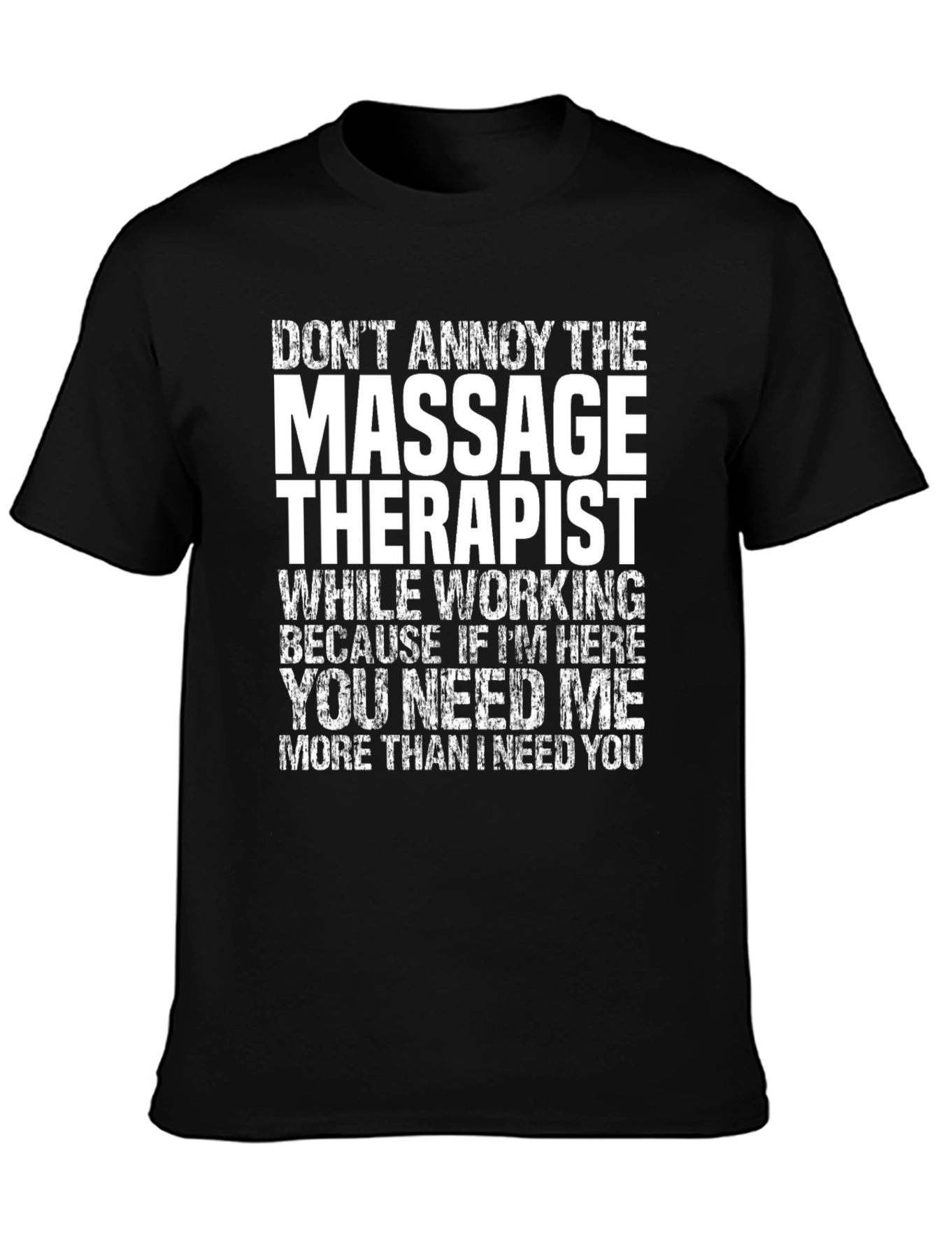 Black Massage Therapist T-Shirt Funny Gift view 3