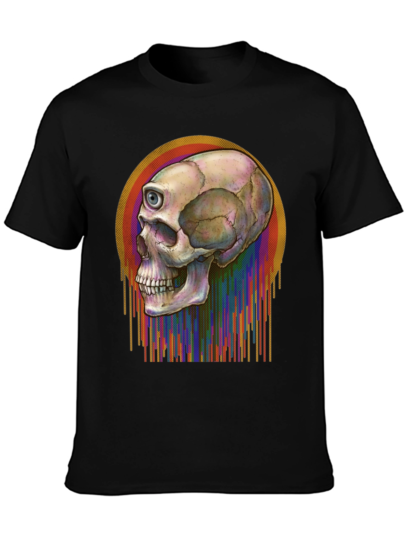 Black One-Eyed Skull Tee - Men's Graphic T-Shirt view 3