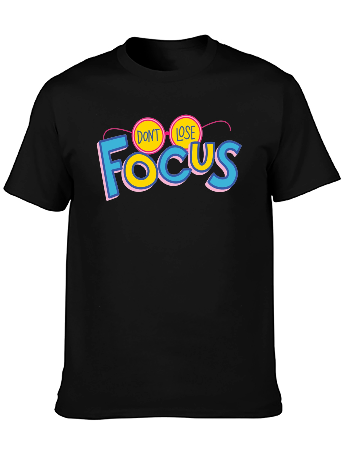 Black Don't Lose Focus Graphic T-Shirt - Stylish Cotton Tee view 3