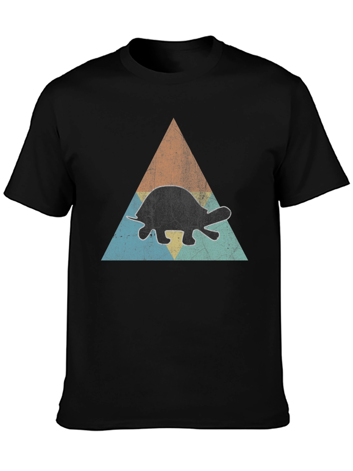 Black Retro Turtle Graphic T-Shirt - Cool Vintage Style view 3