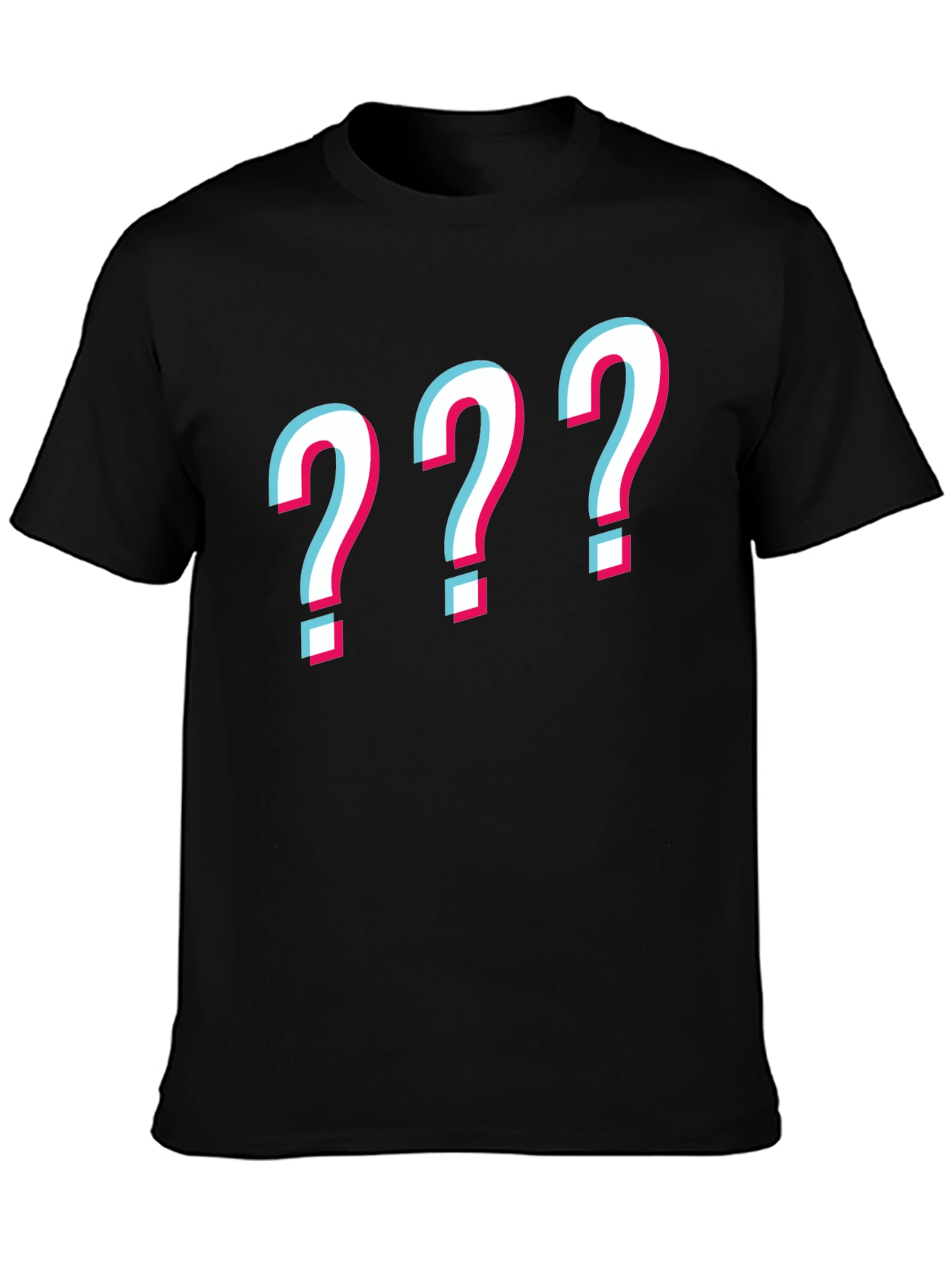 Black Question Mark Graphic Tee - Mens Black T-Shirt view 3
