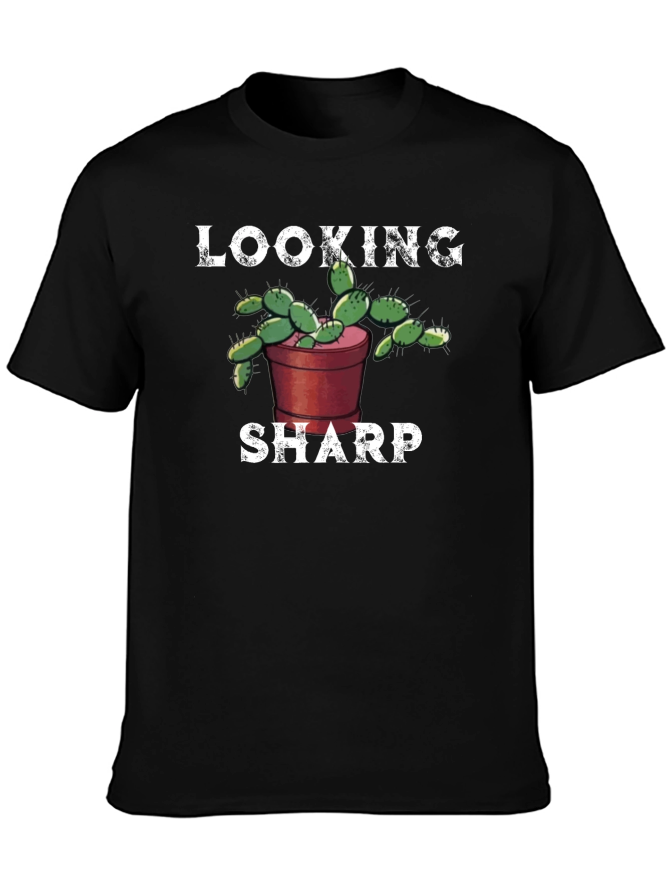 Black Looking Sharp Cactus T-Shirt view 3