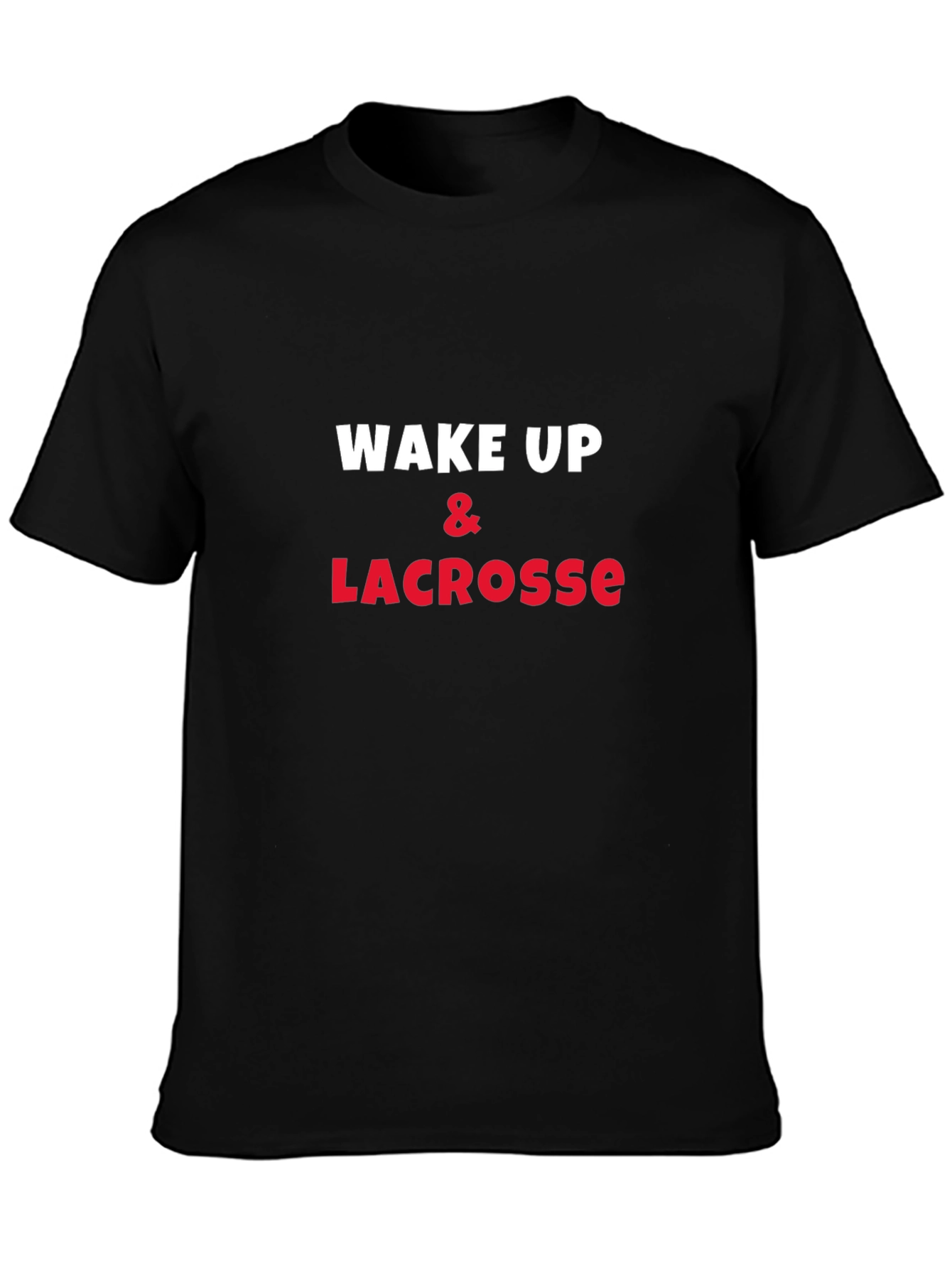Black Wake Up & Lacrosse Graphic Tee - Soft Cotton view 3