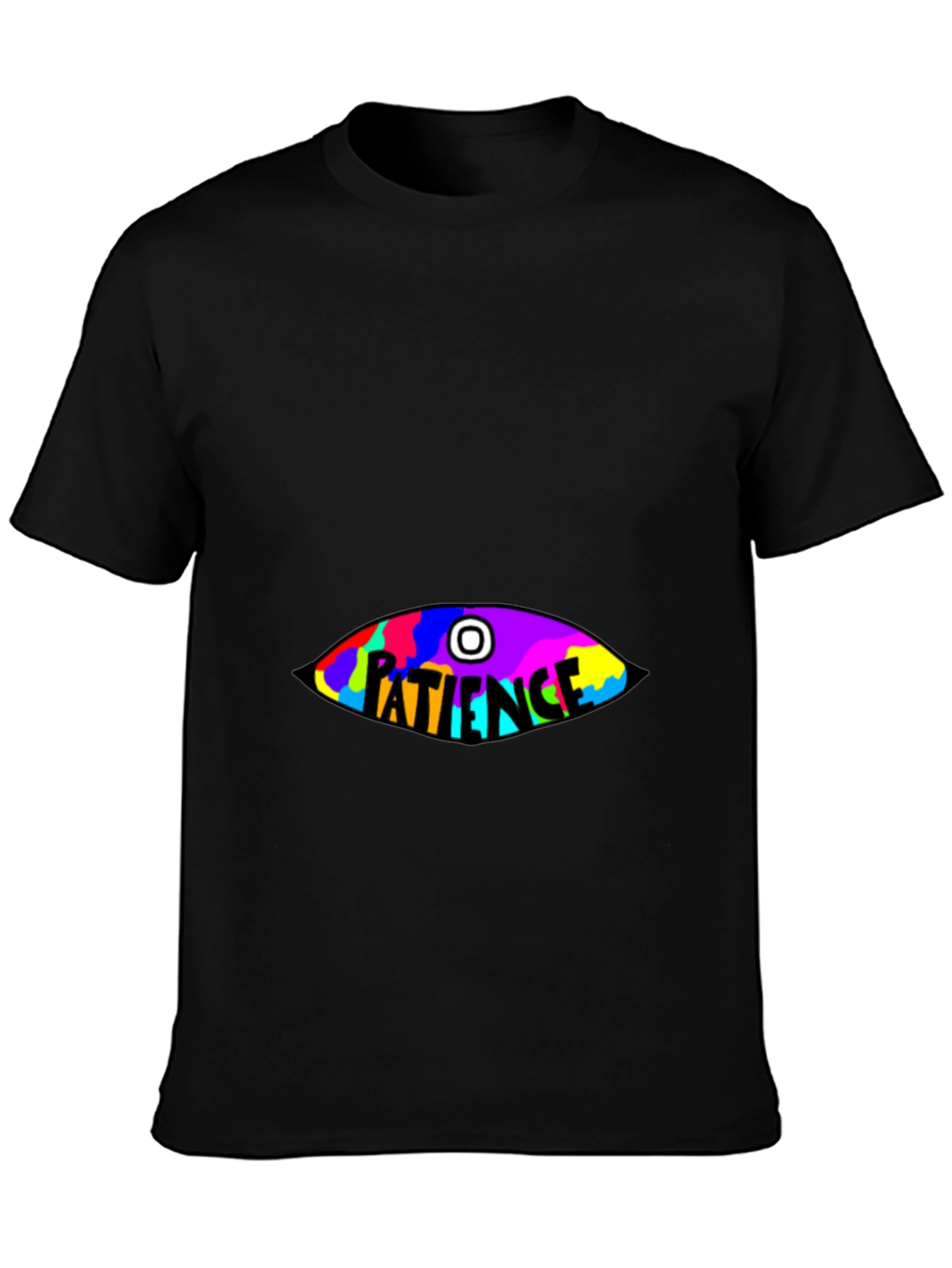 Black Patience Graphic Tee - Eye-Catching Design view 3