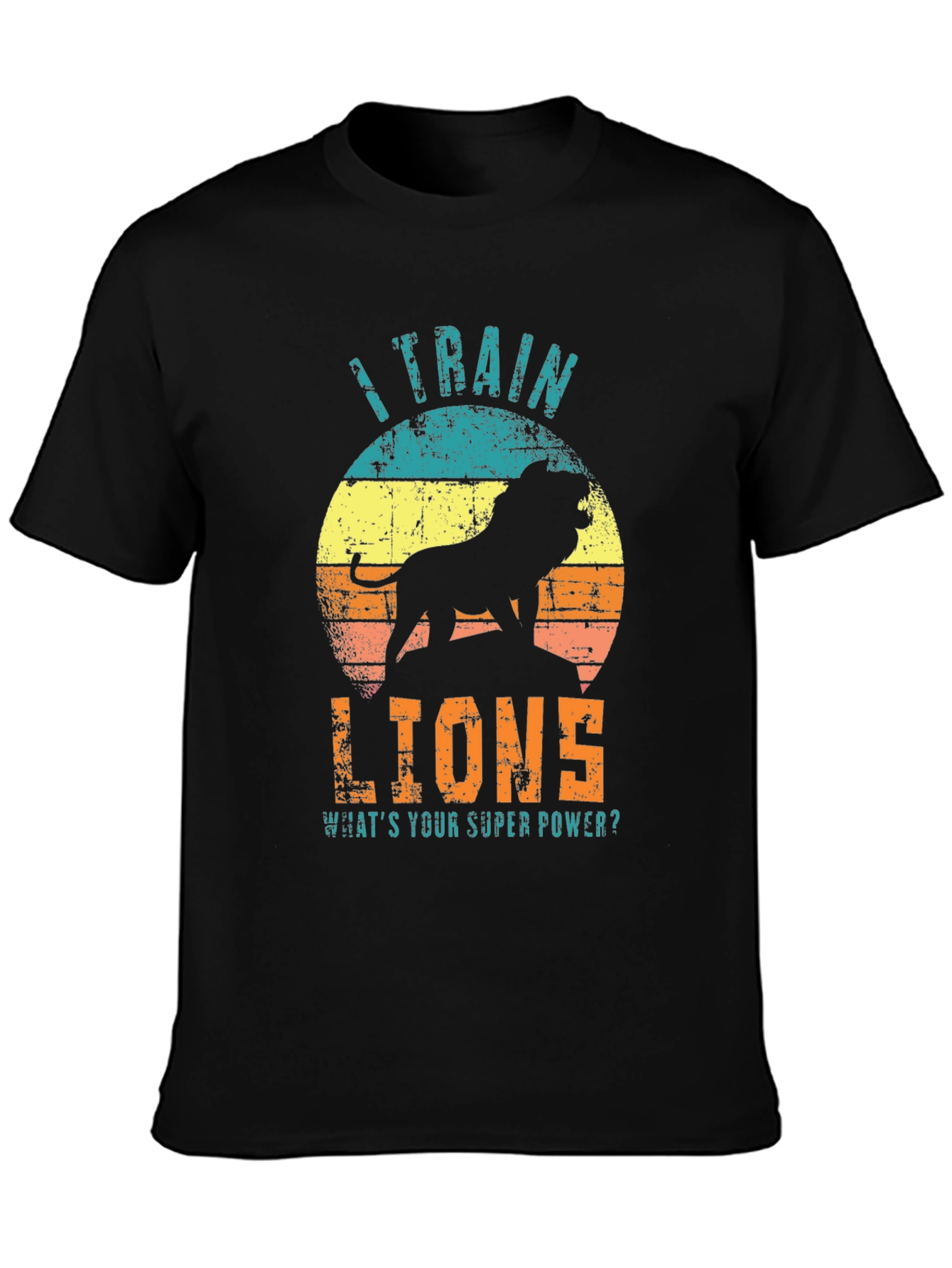 Black I Train Lions Graphic T-Shirt - Super Power Tee view 3