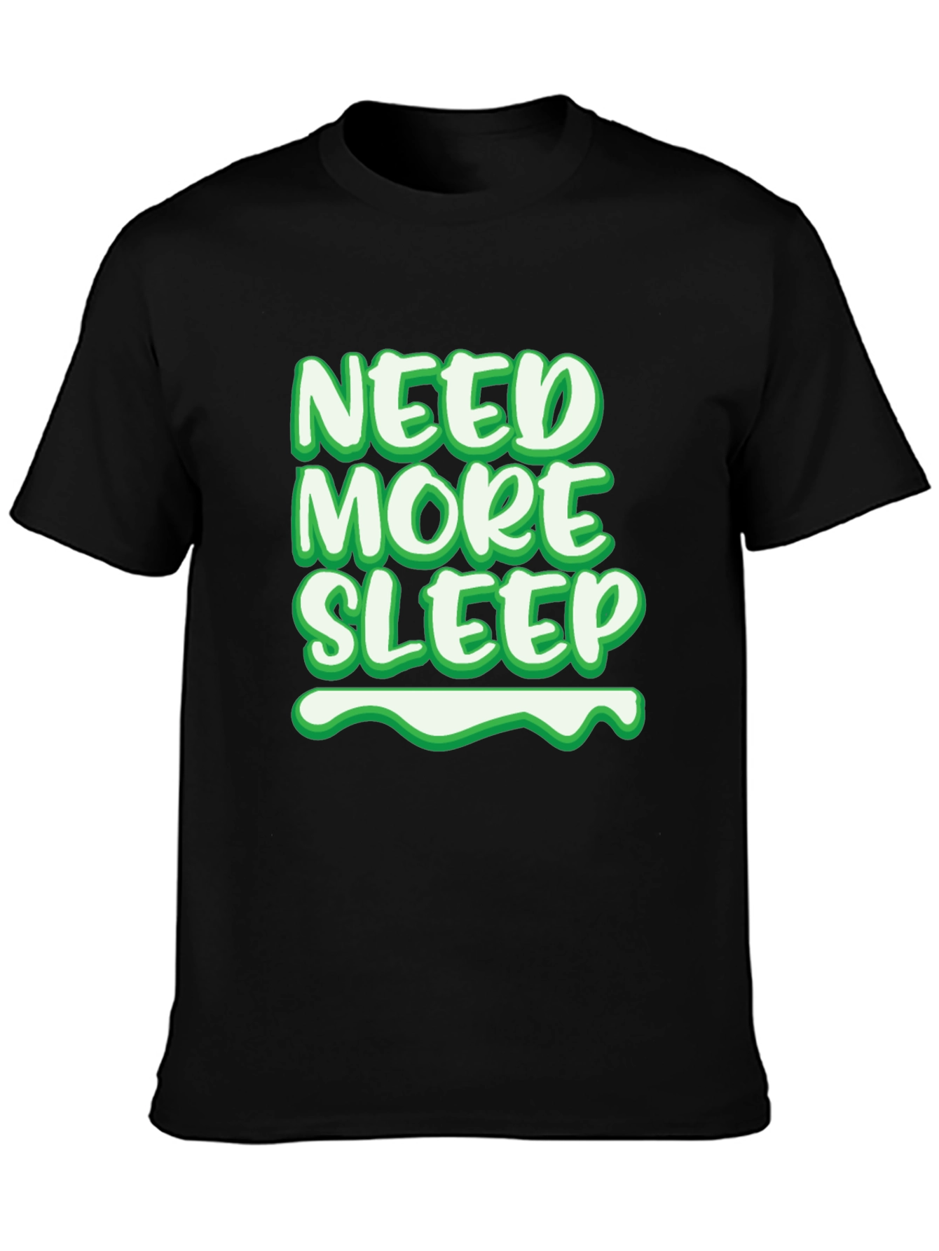 Black Need More Sleep Graphic Tee - Soft Cotton Blend view 3
