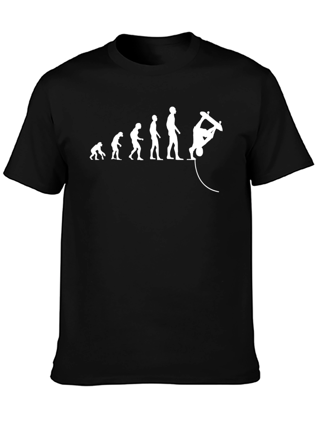 Black Evolution Skateboard T-Shirt - Black Cotton Tee view 3