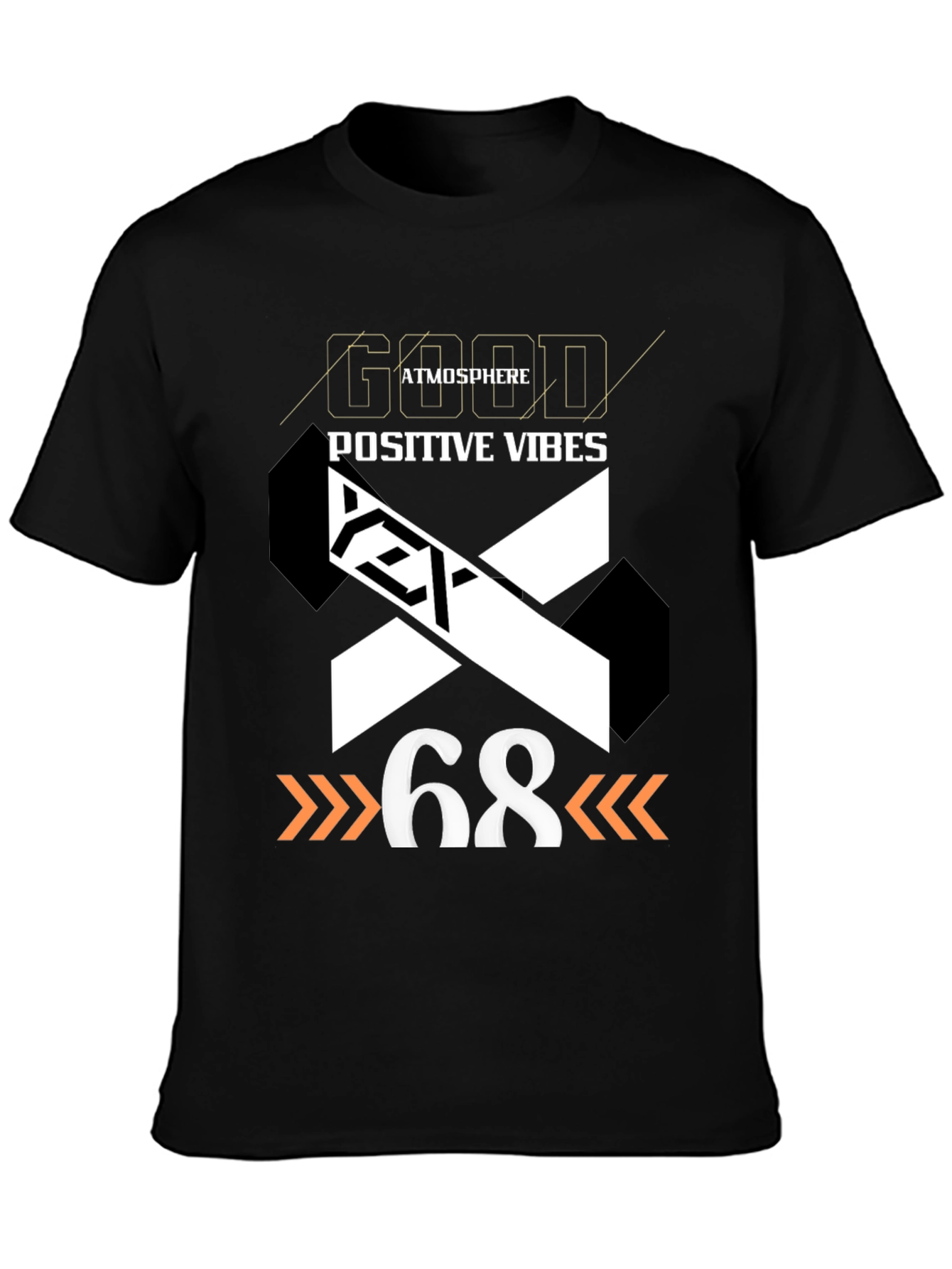 Black Good Atmosphere Positive Vibes Graphic Tee view 3