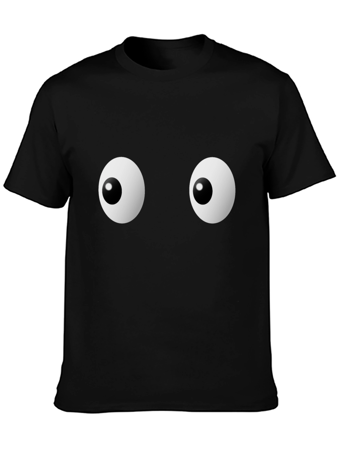 Black Funny Googly Eyes Graphic Black T-Shirt view 3