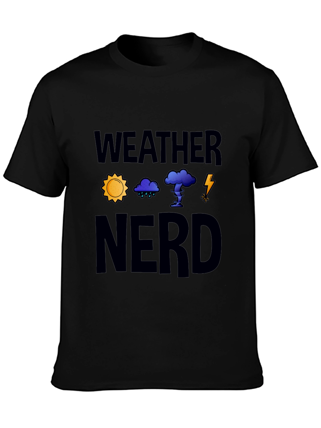 Black Weather Nerd Graphic T-Shirt - Black view 3