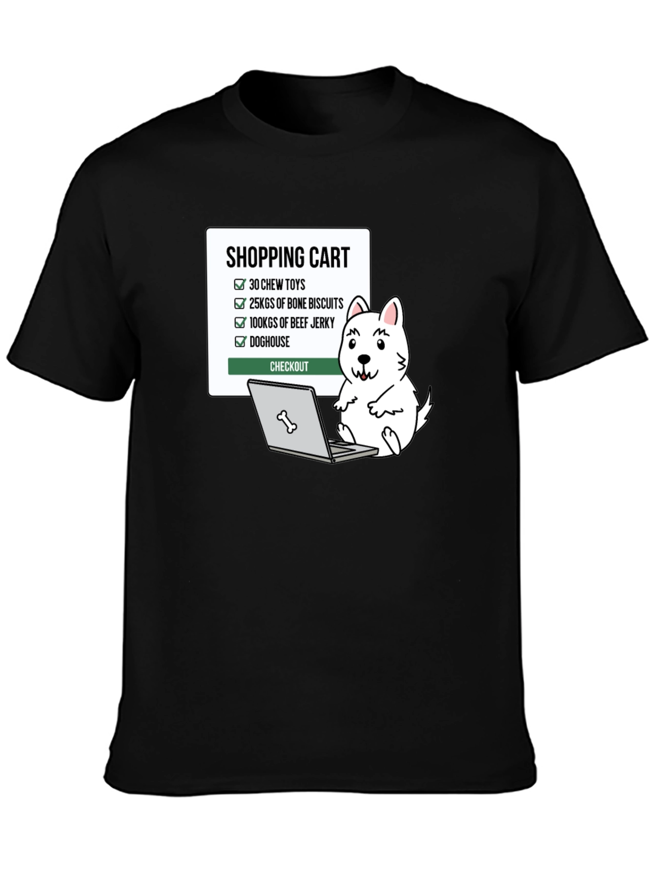 Black Dog Lover Shopping Cart T-Shirt view 3