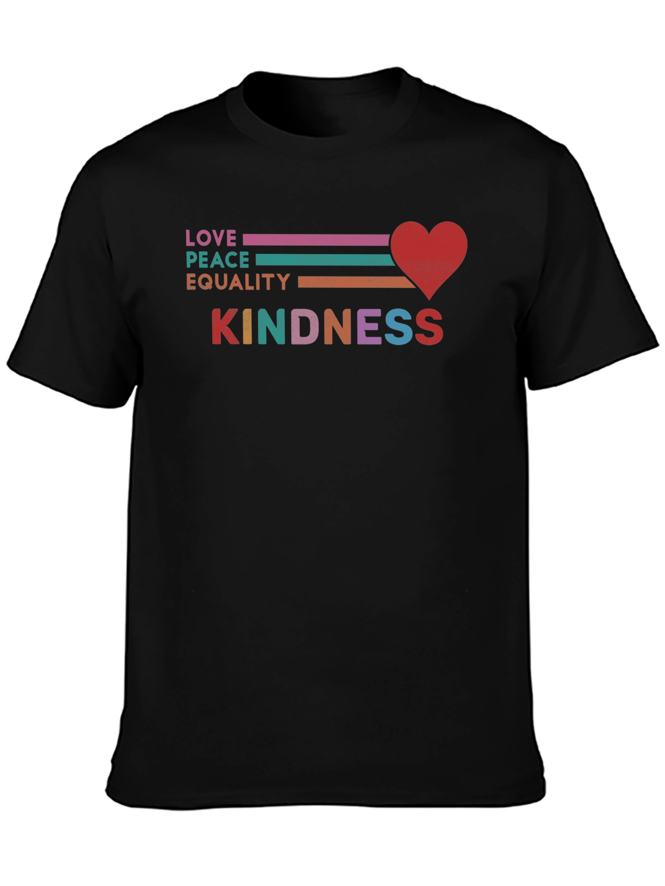 Black Love Peace Equality Kindness T-Shirt view 3