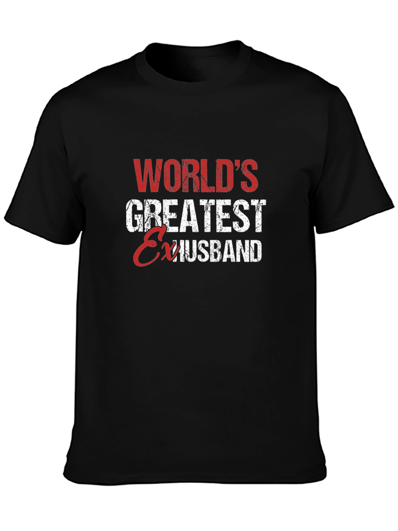 Black World's Greatest Ex Husband Funny T-Shirt view 3
