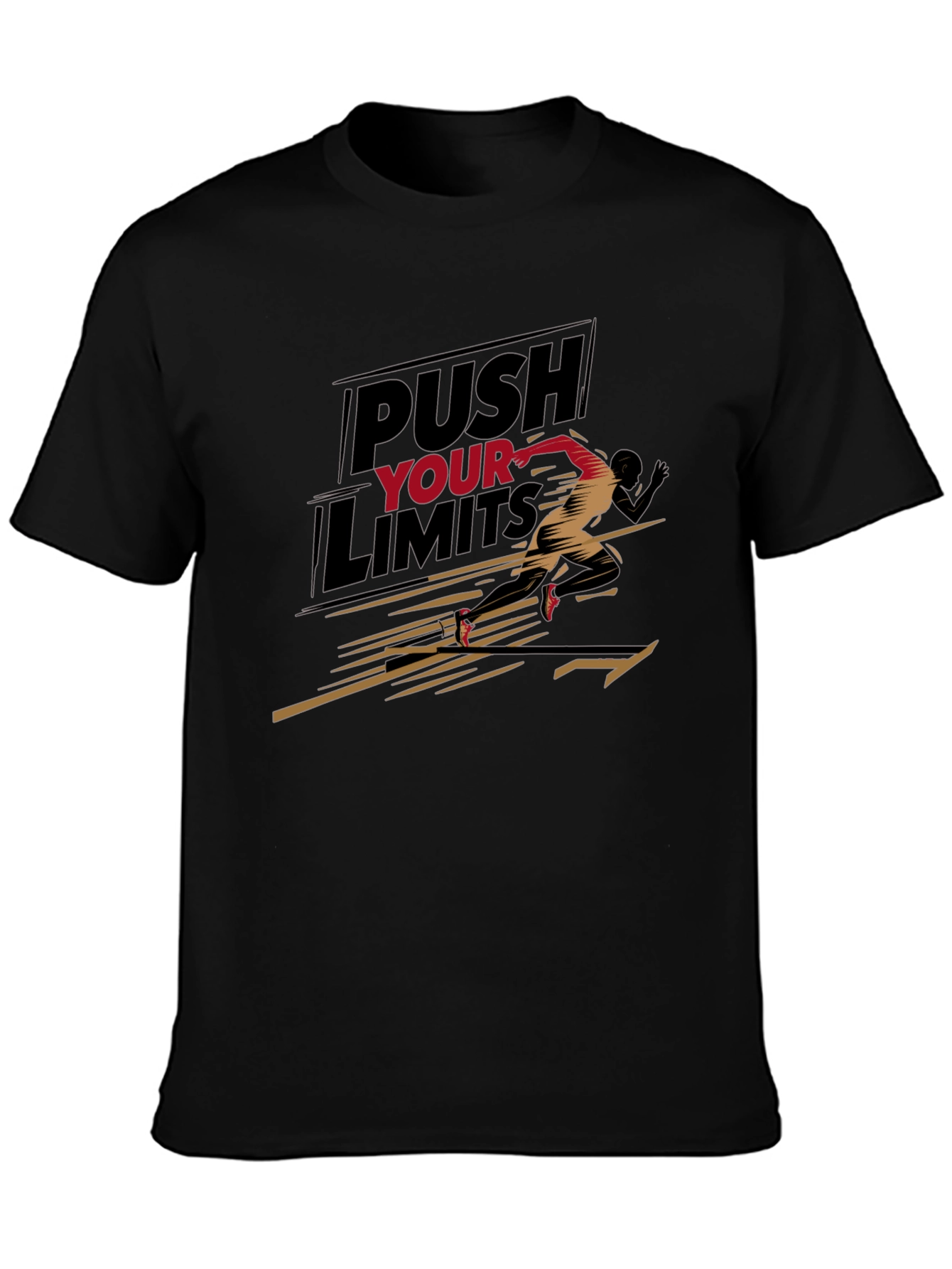 Black Push Your Limits Graphic Tee - Motivation view 3