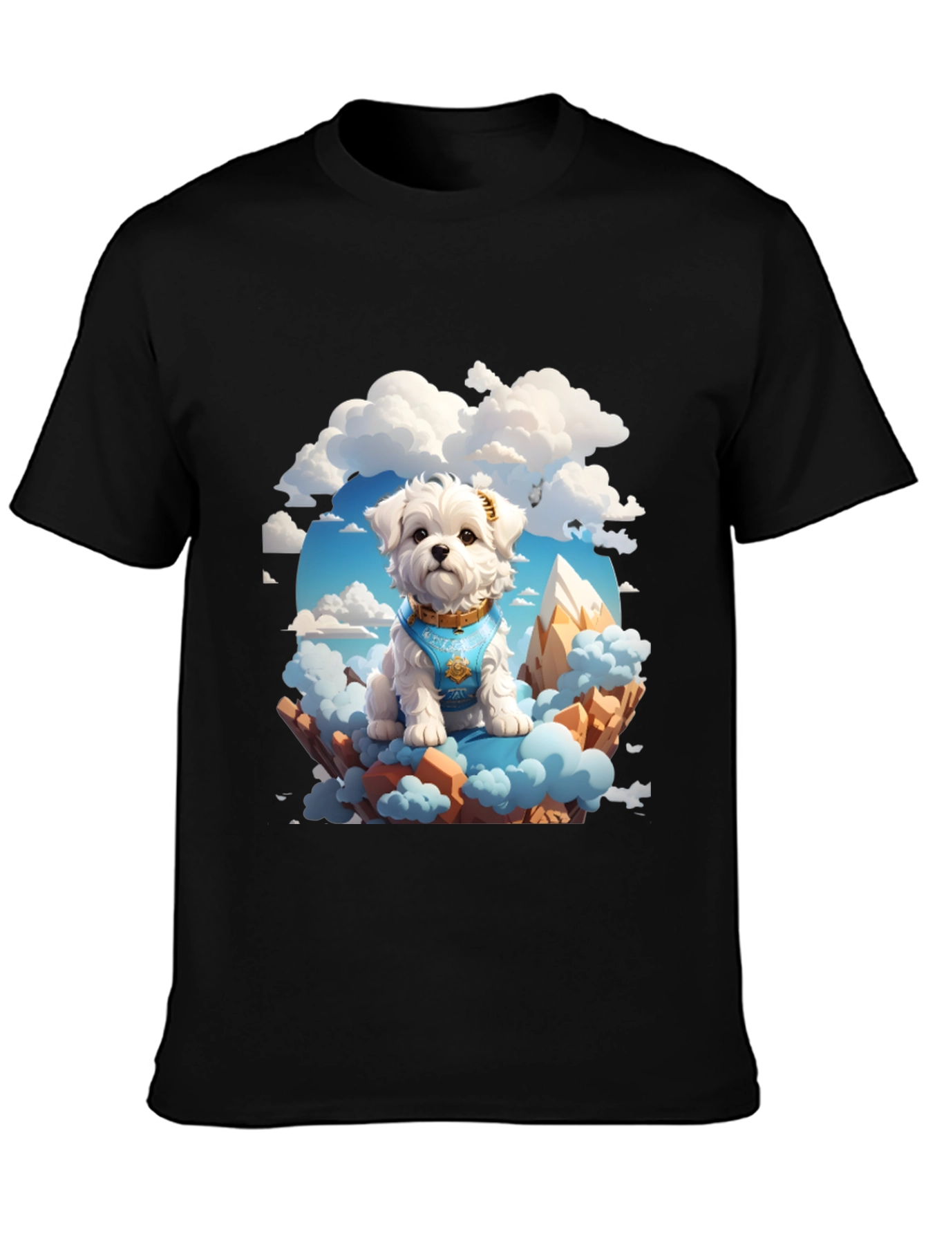 Black Dog in the Clouds T-Shirt view 3