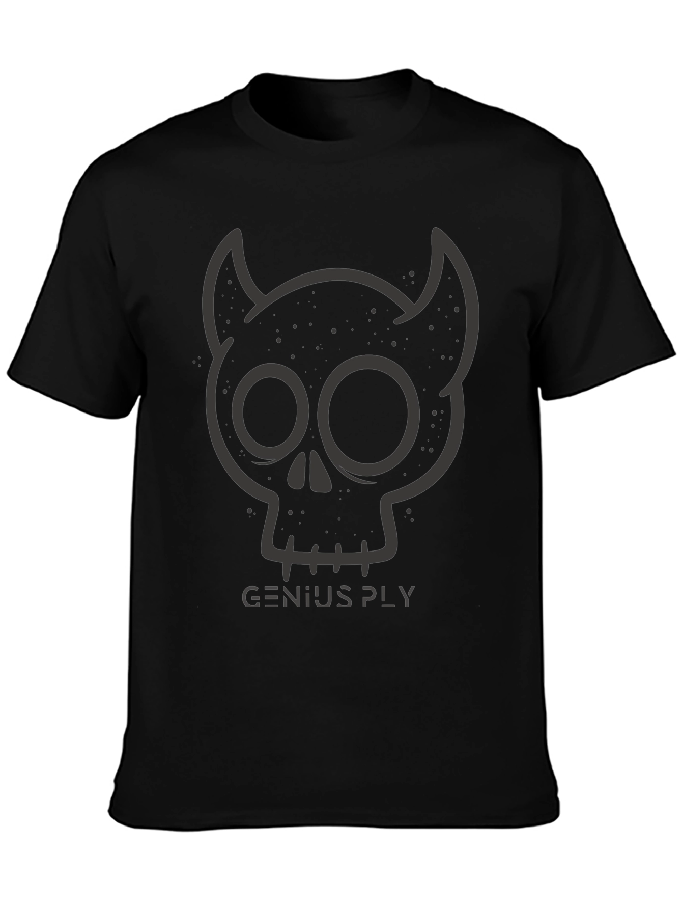 Black Genius Ply Devil Skull Graphic Tee - Men's Black T-Shirt view 3