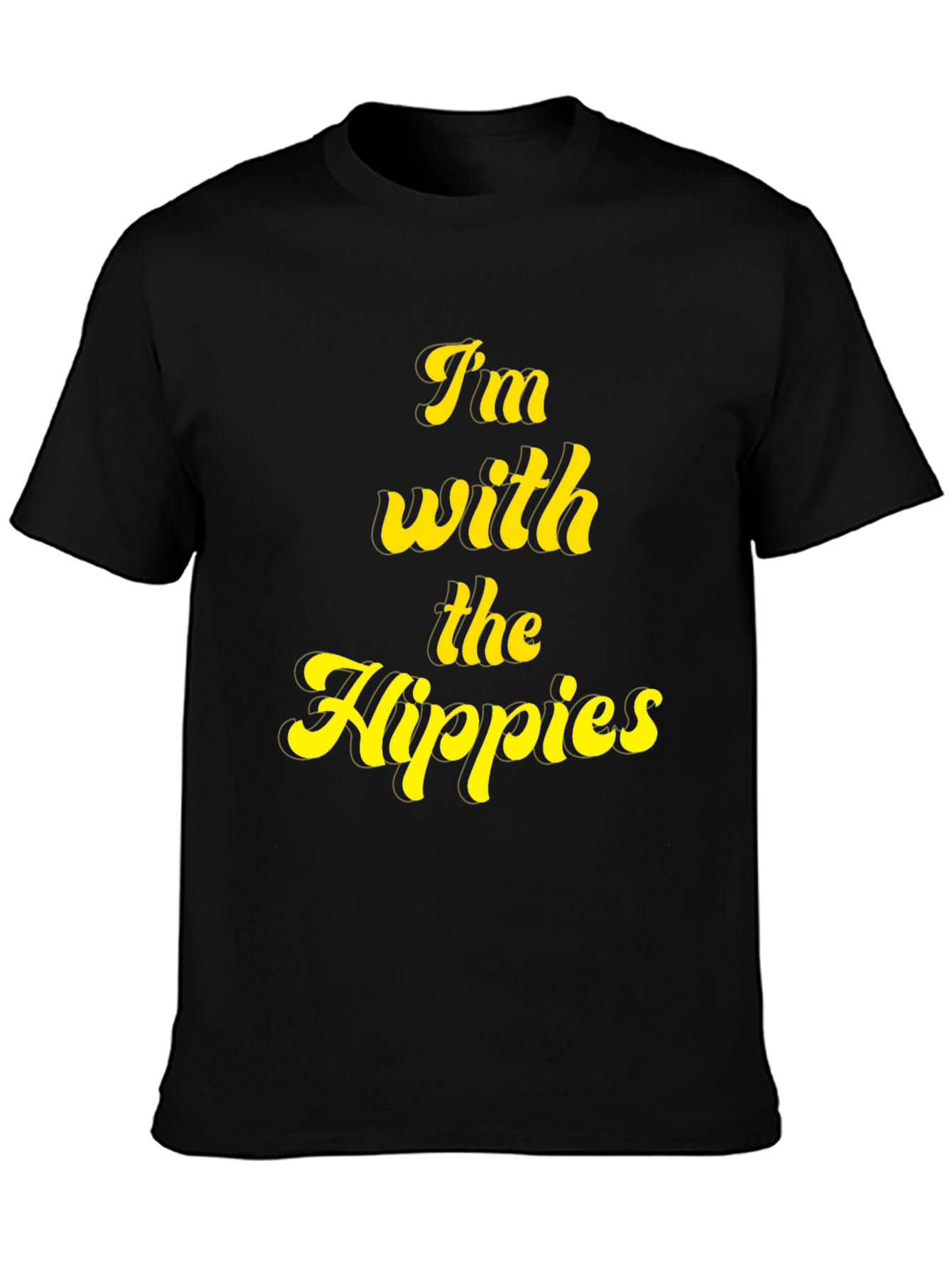Black I'm With The Hippies Graphic T-Shirt view 3