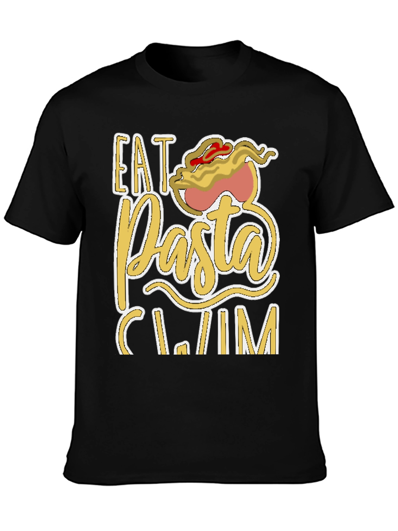 Black Eat Pasta Swim T-Shirt Funny Foodie Tee view 3