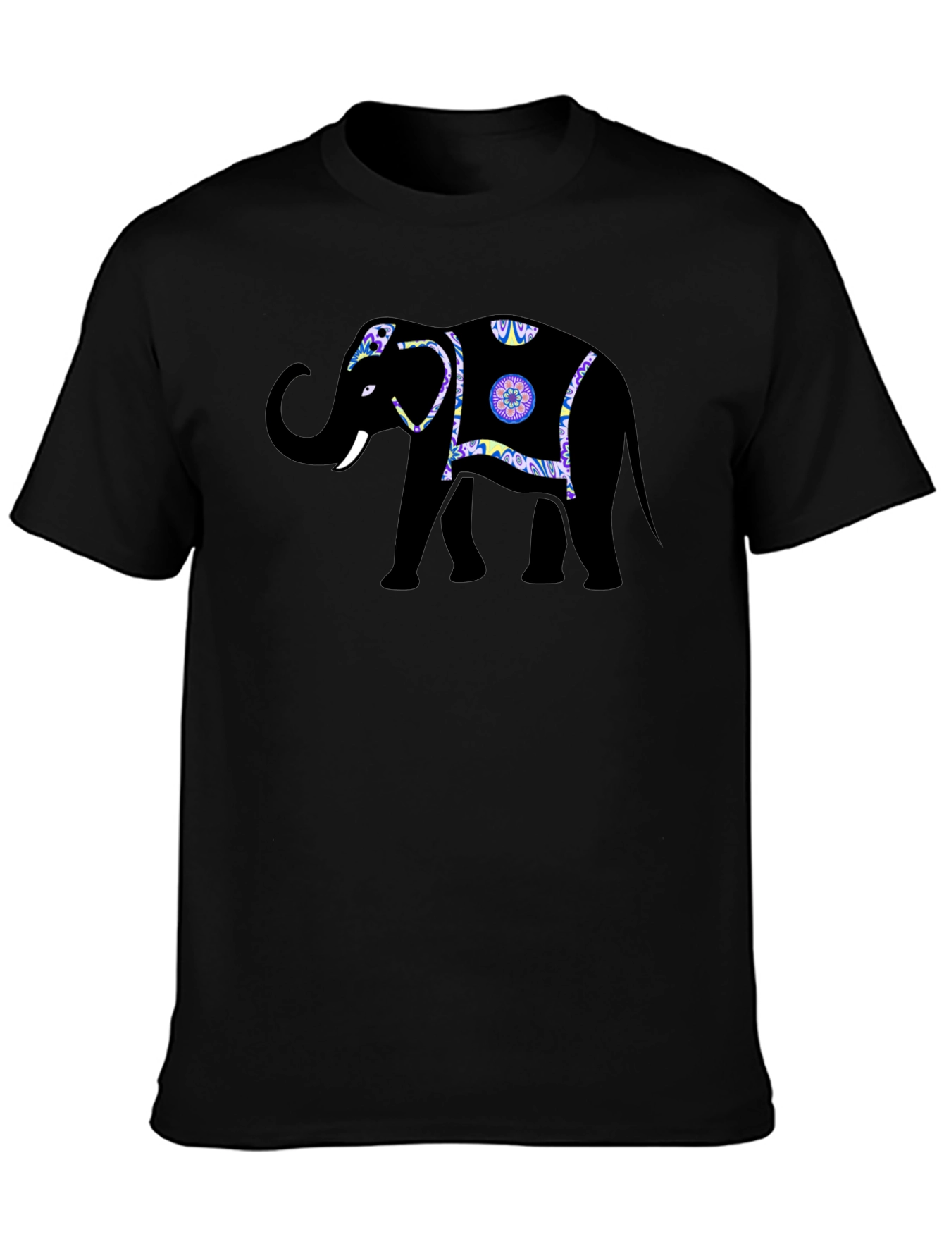 Black Elephant Graphic Tee - Stylish Black T-Shirt view 3