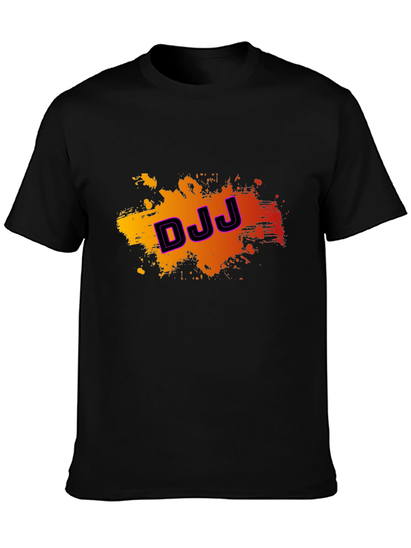 Black DJJ Graphic Print Black Tee view 3