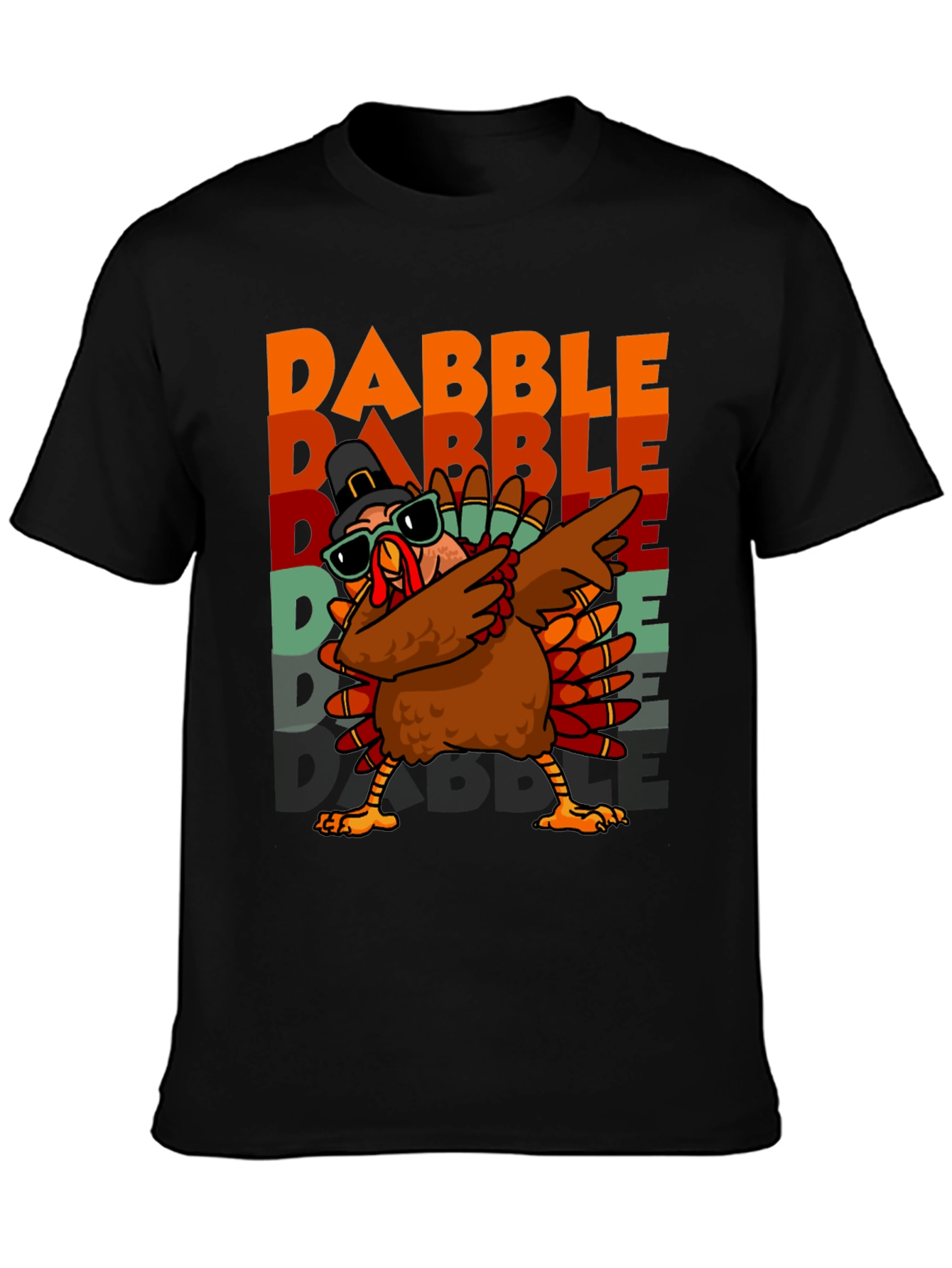 Black Dabble Turkey Graphic T-Shirt Thanksgiving view 3
