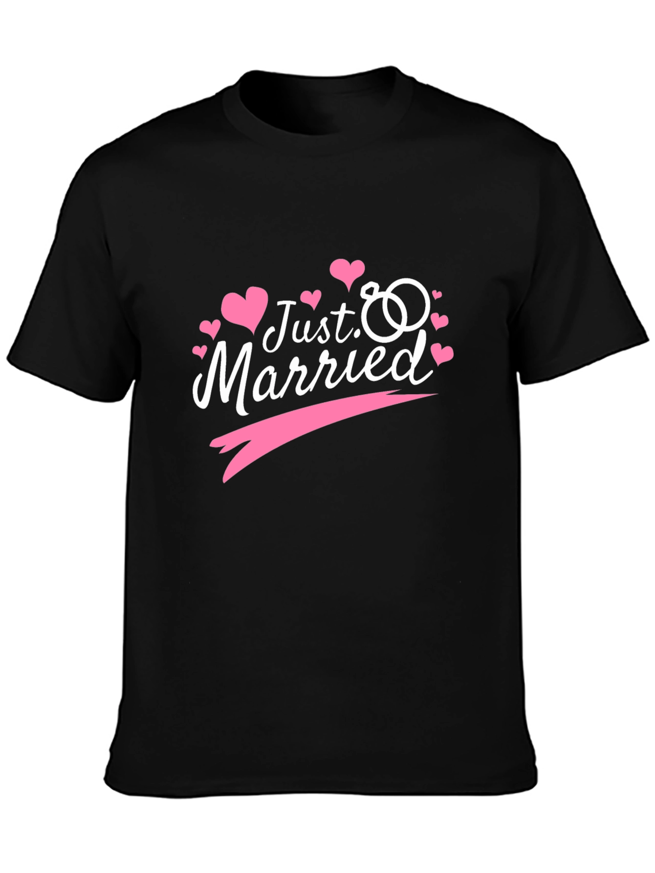 Just Married Graphic Tee - Black Wedding T-Shirt - 3