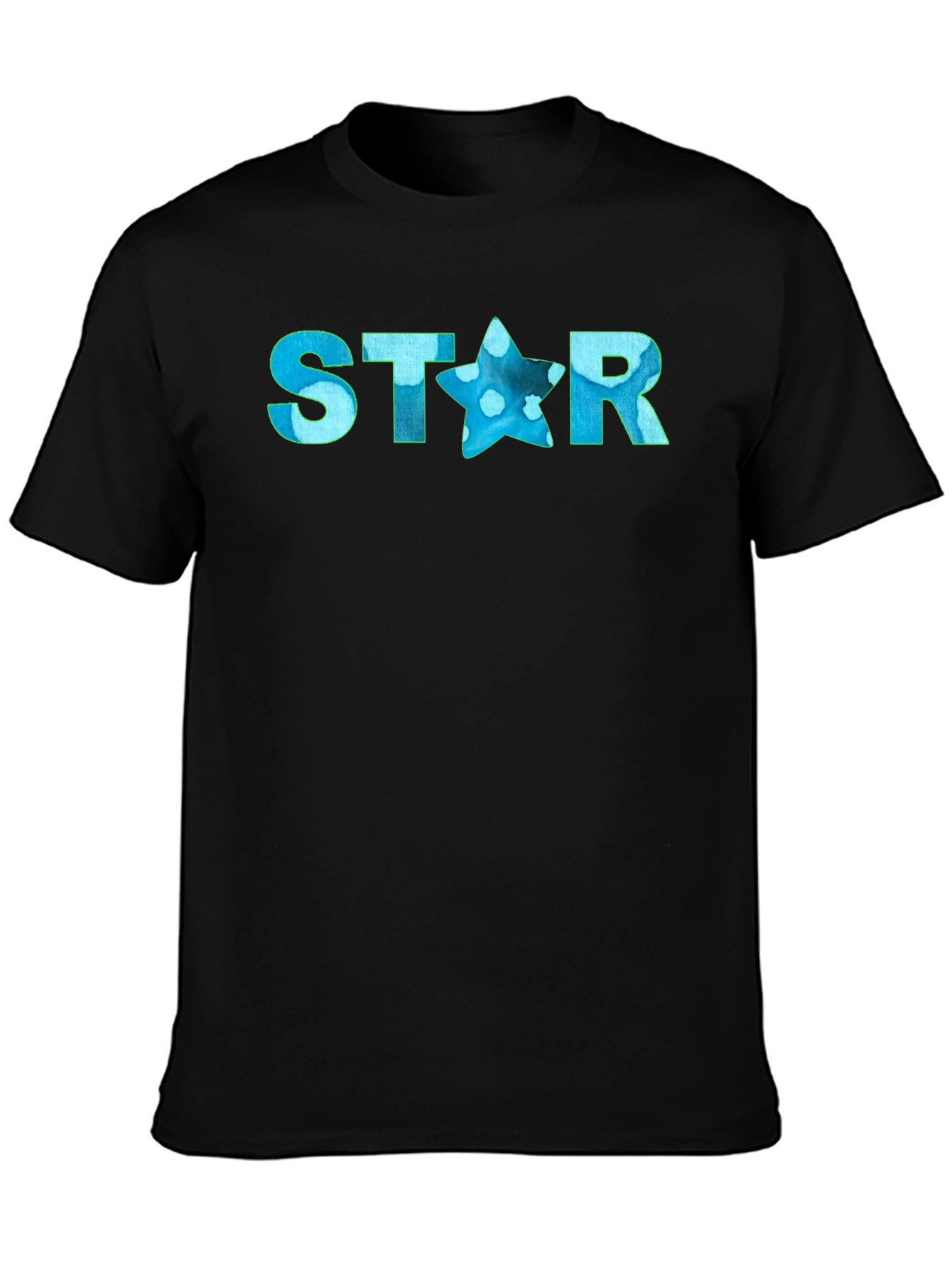 Black STAR Graphic Men's Black T-Shirt view 3
