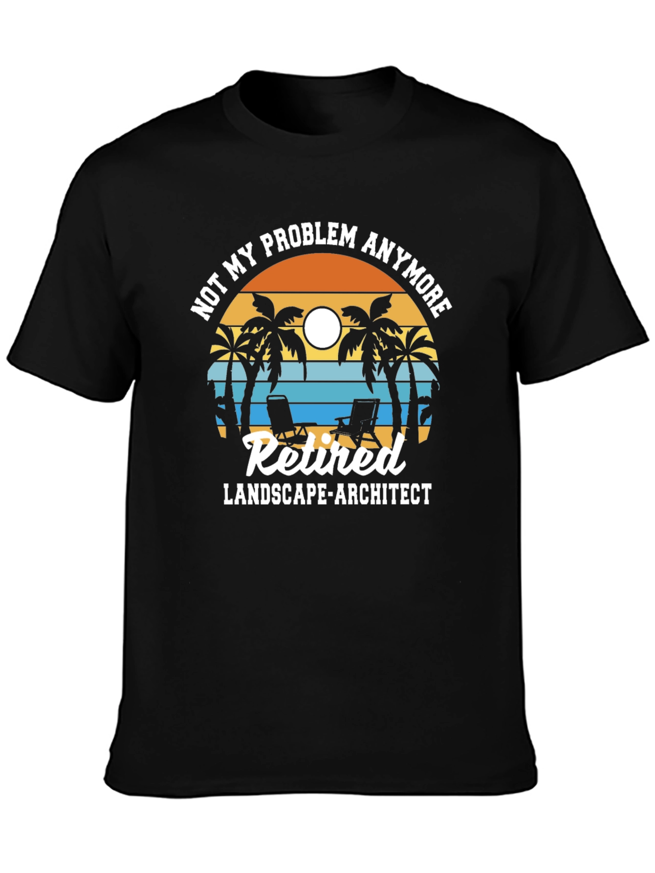 Black Retired Landscape Architect T-Shirt view 3