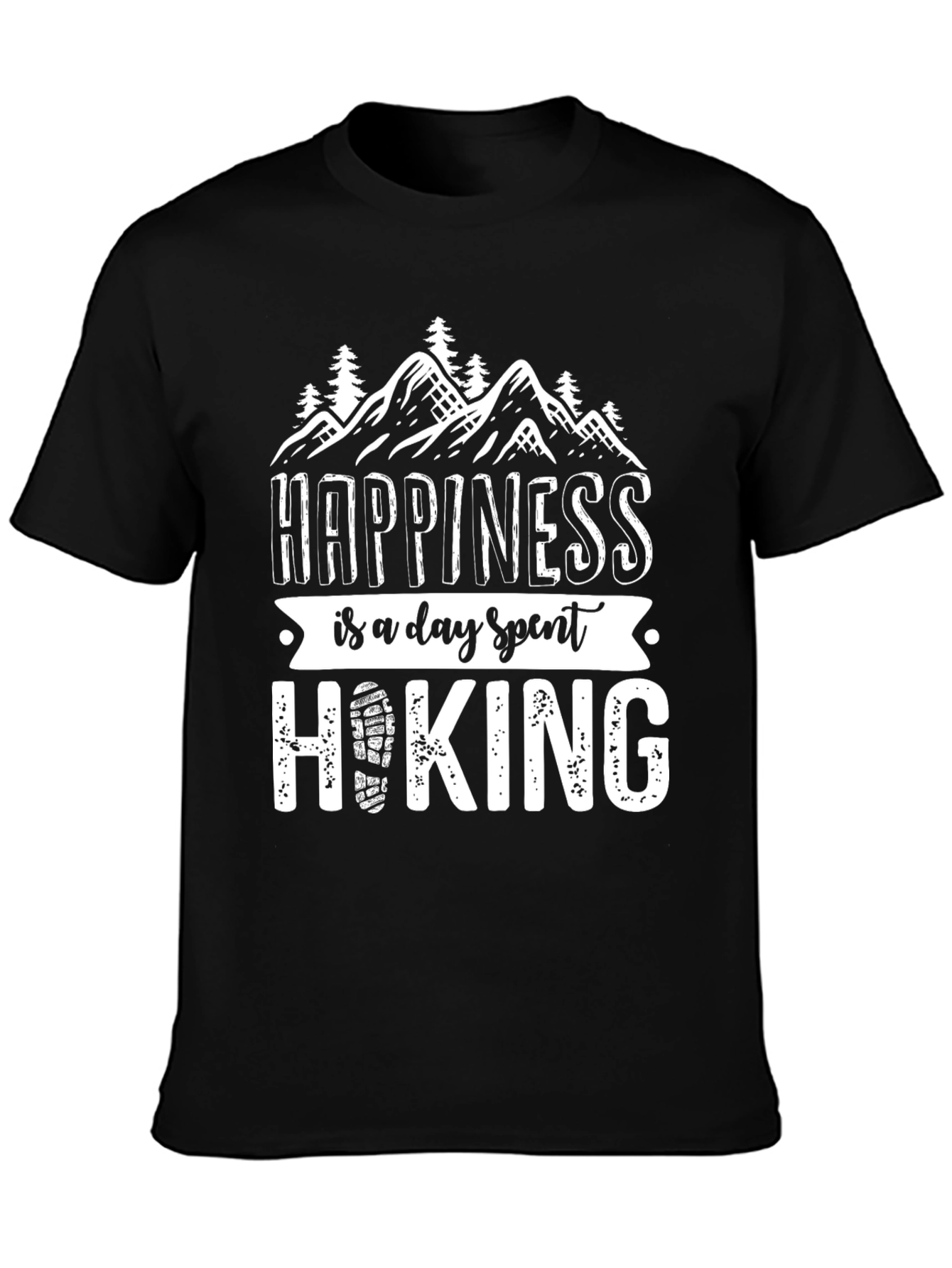 Black Happiness is Hiking T-Shirt view 3