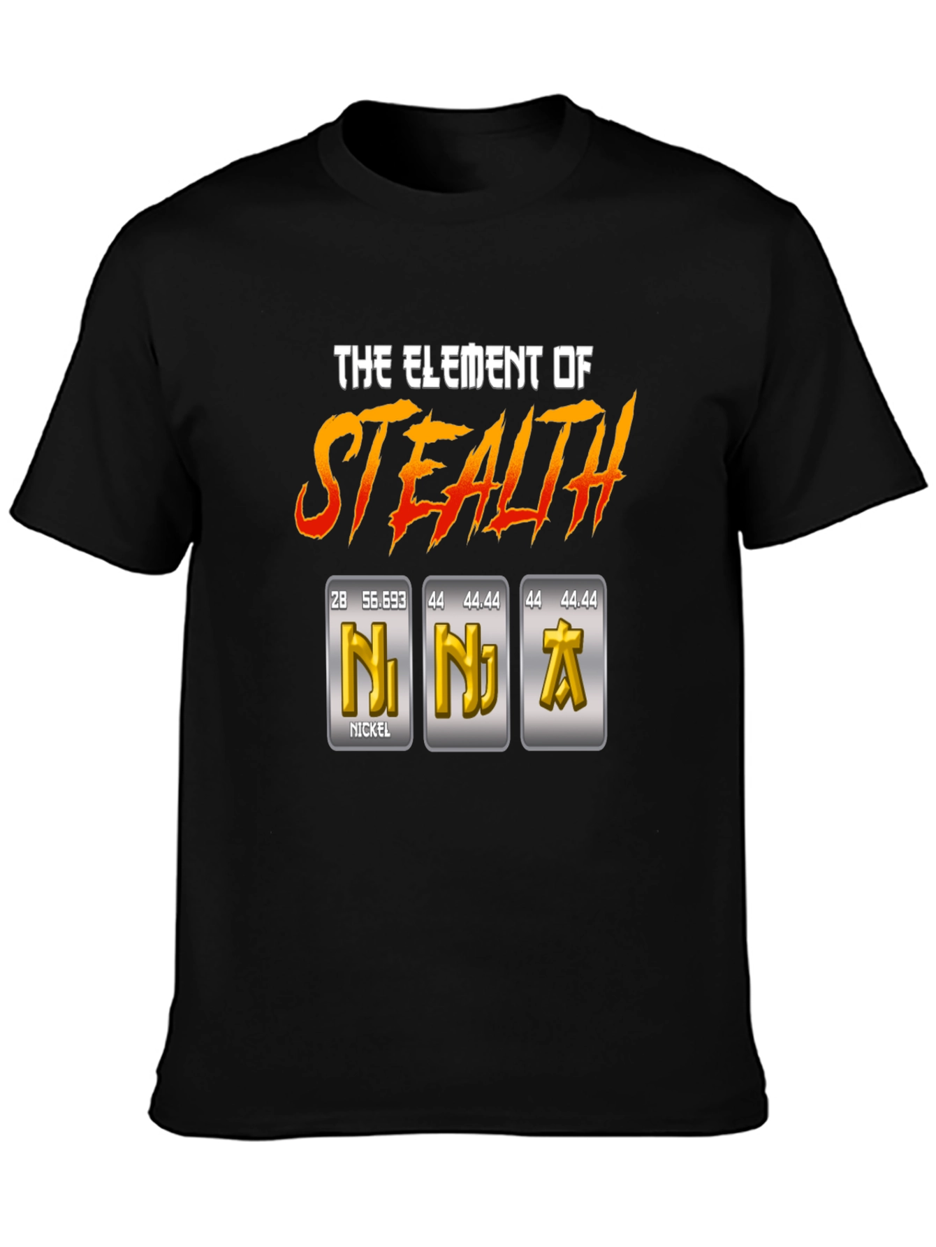 Black Element of Stealth T-Shirt - Ninja Periodic Table Pun view 3
