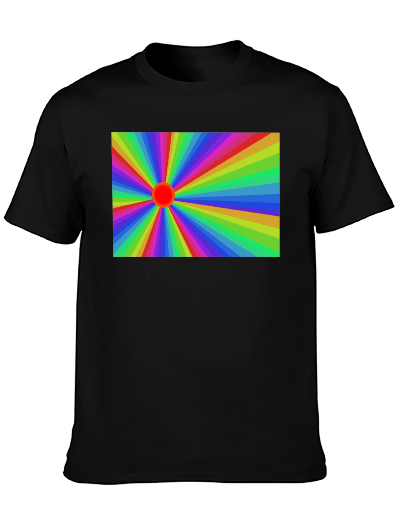Black Retro Rainbow Burst Graphic Tee - Black view 3