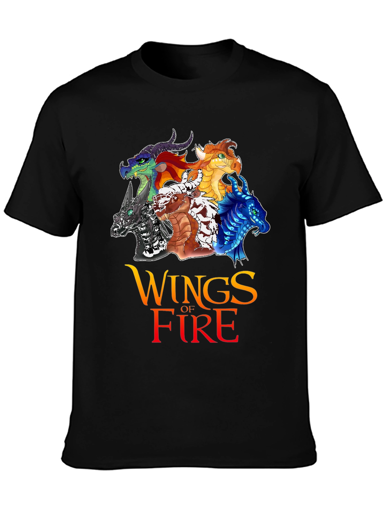 Black Wings of Fire Graphic T-Shirt view 3