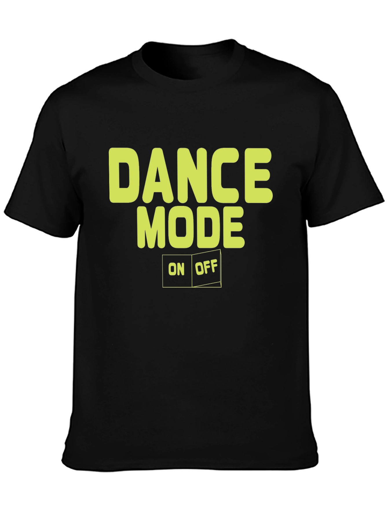 Black Dance Mode On/Off Graphic Tee - Black Cotton T-Shirt view 3