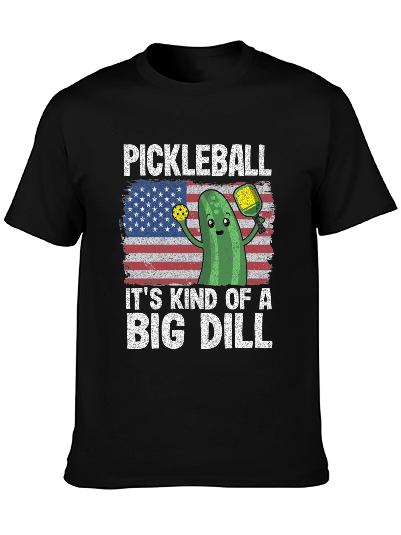 Black Pickleball Big Dill Graphic Tee view 3