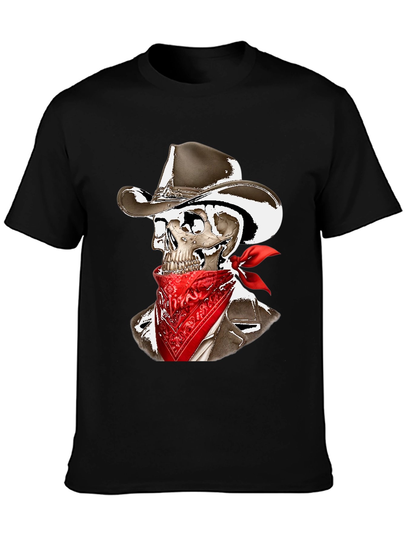 Black Cowboy Skeleton Graphic Tee view 3
