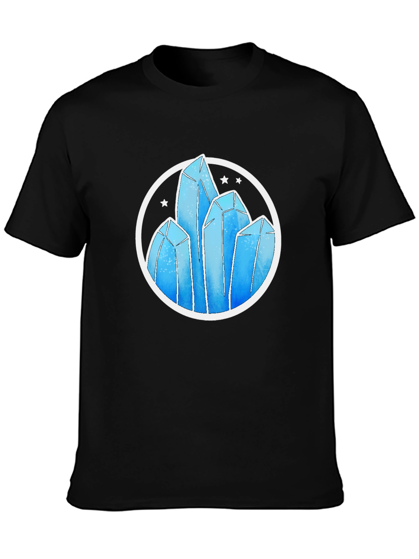 Black Crystal Formation Graphic Tee - Modern Design view 3