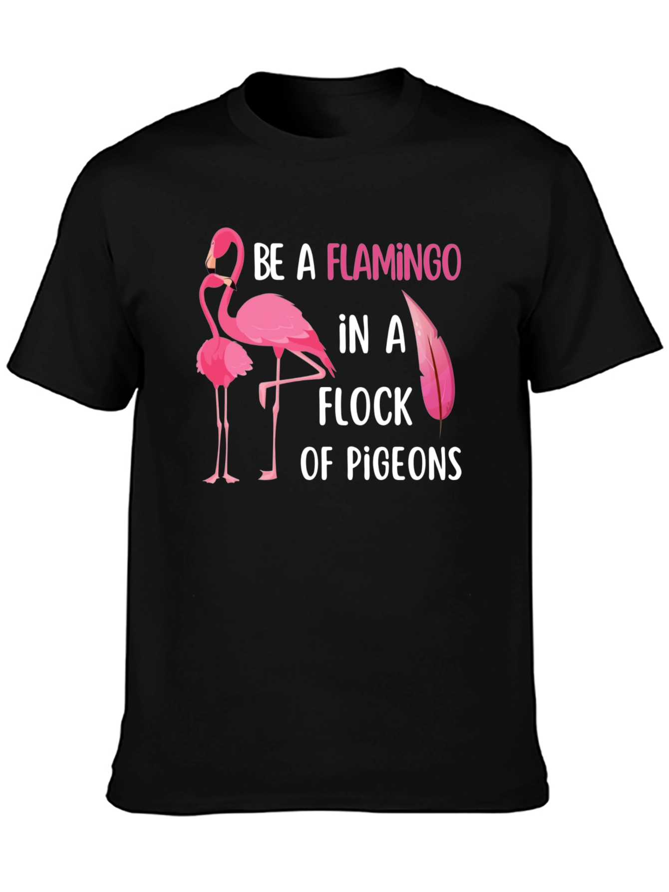 Black Be a Flamingo Graphic T-Shirt view 3