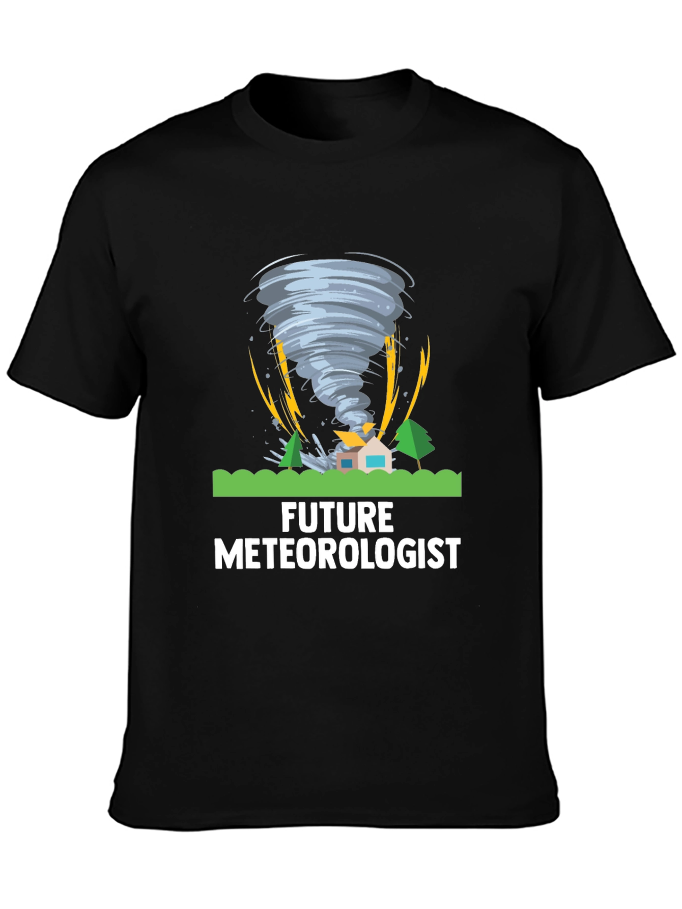 Black Future Meteorologist Tornado Graphic T-Shirt view 3