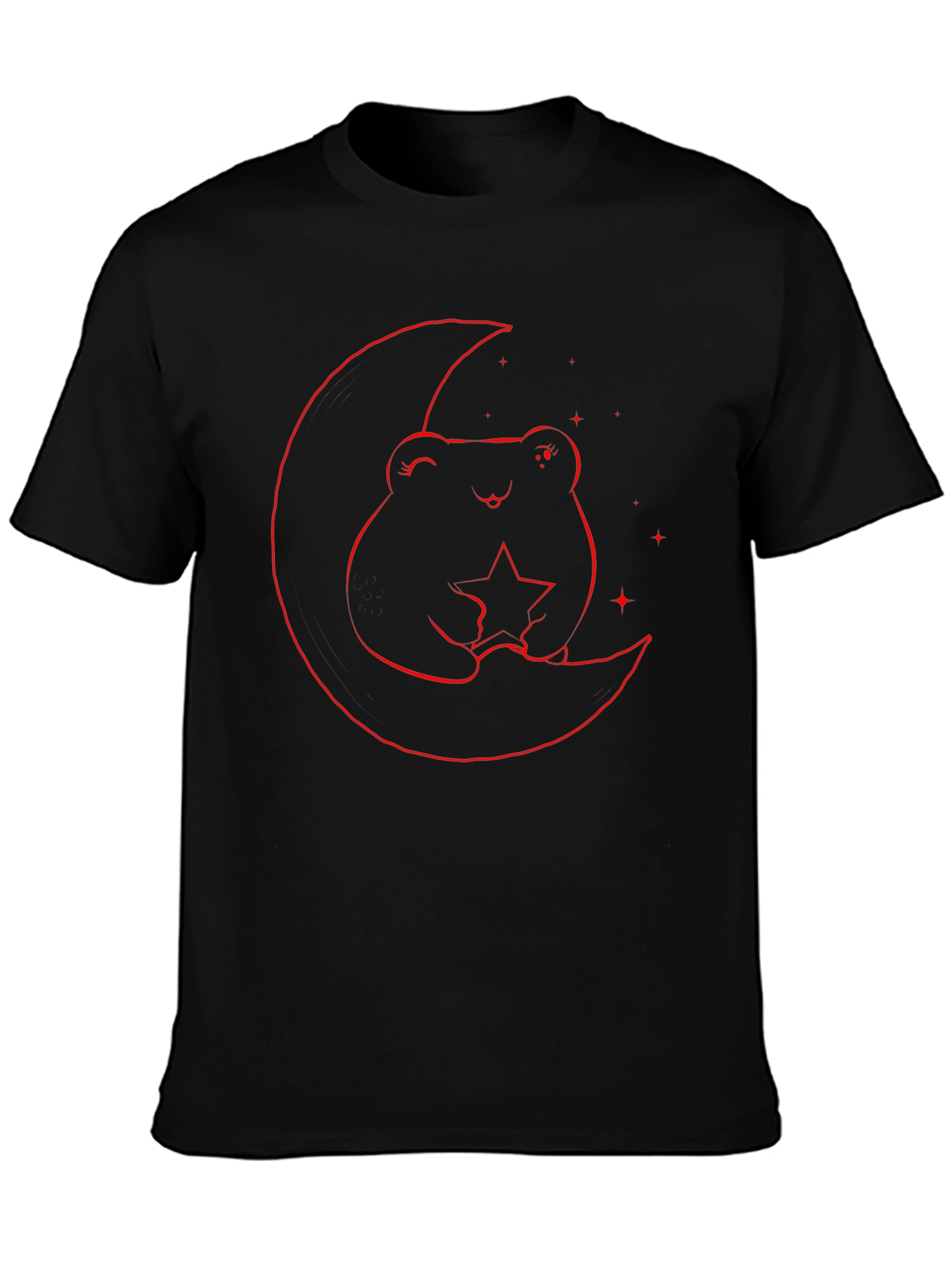 Black Frog on Moon Graphic Tee - Black view 3