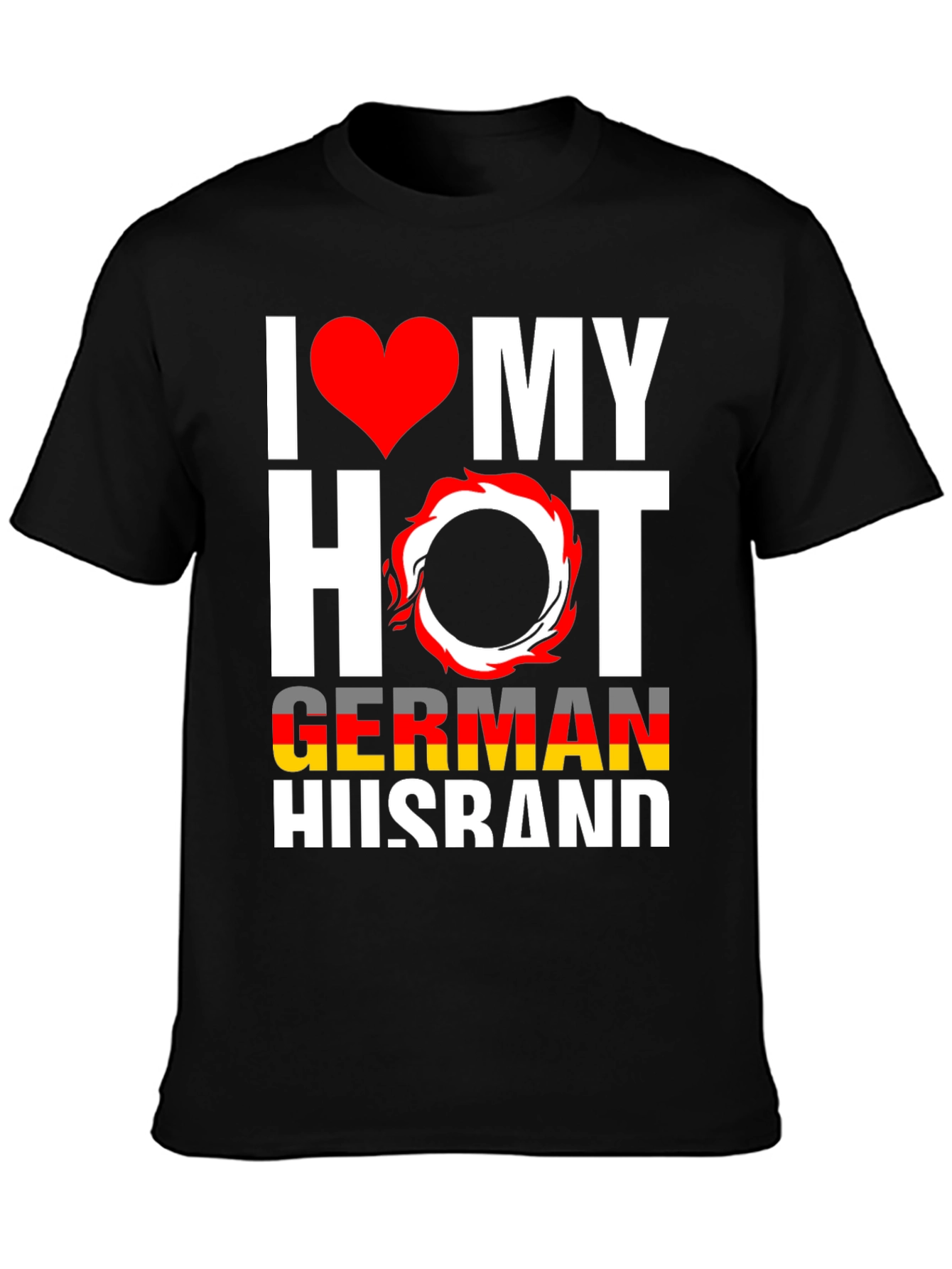 Black I Love My Hot German Husband Graphic Tee view 3