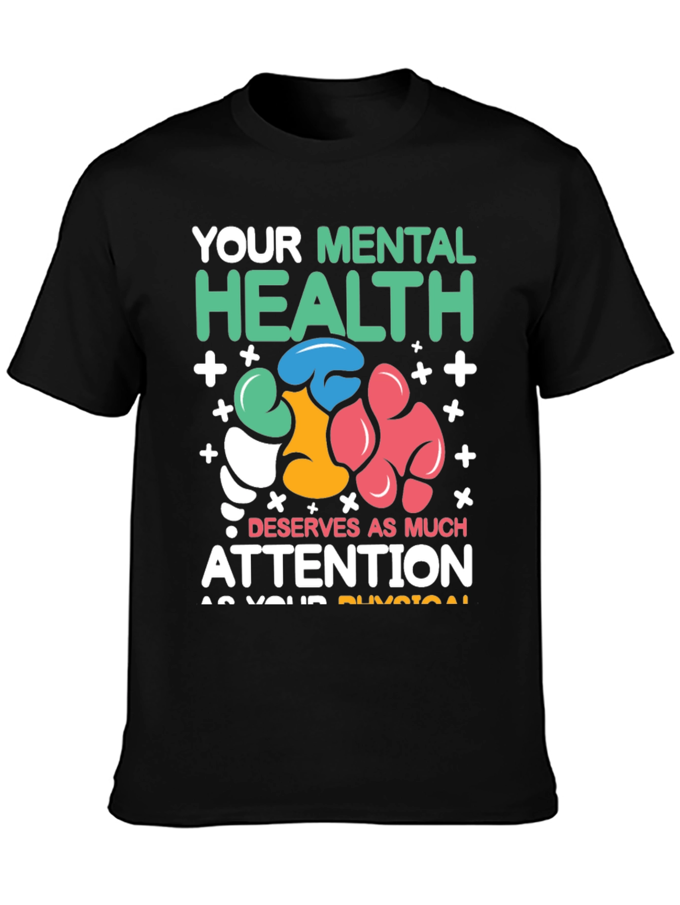 Black Mental Health Awareness Graphic T-Shirt view 3