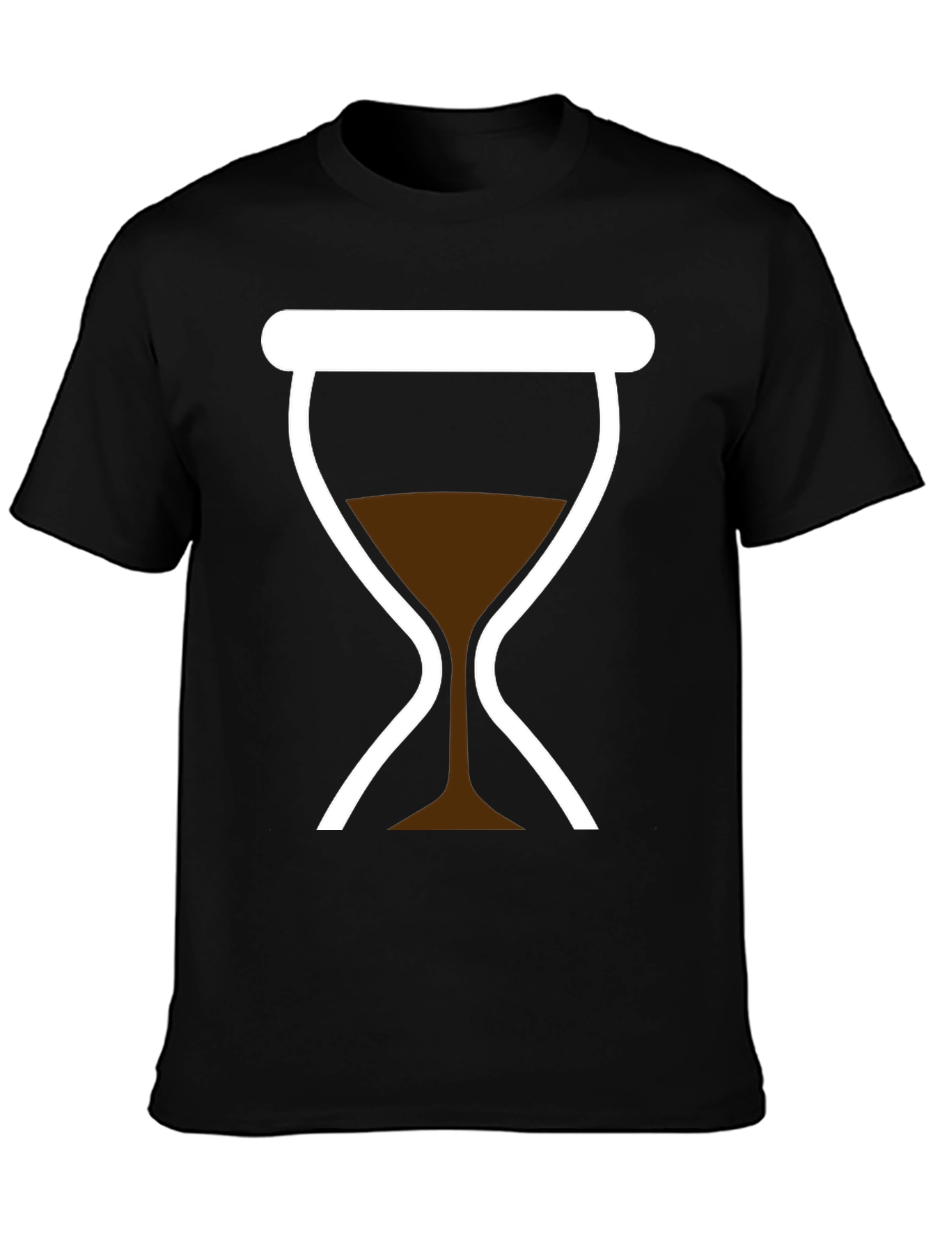 Black Stylish Hourglass Graphic Tee - Classic Design, Black Shirt view 3