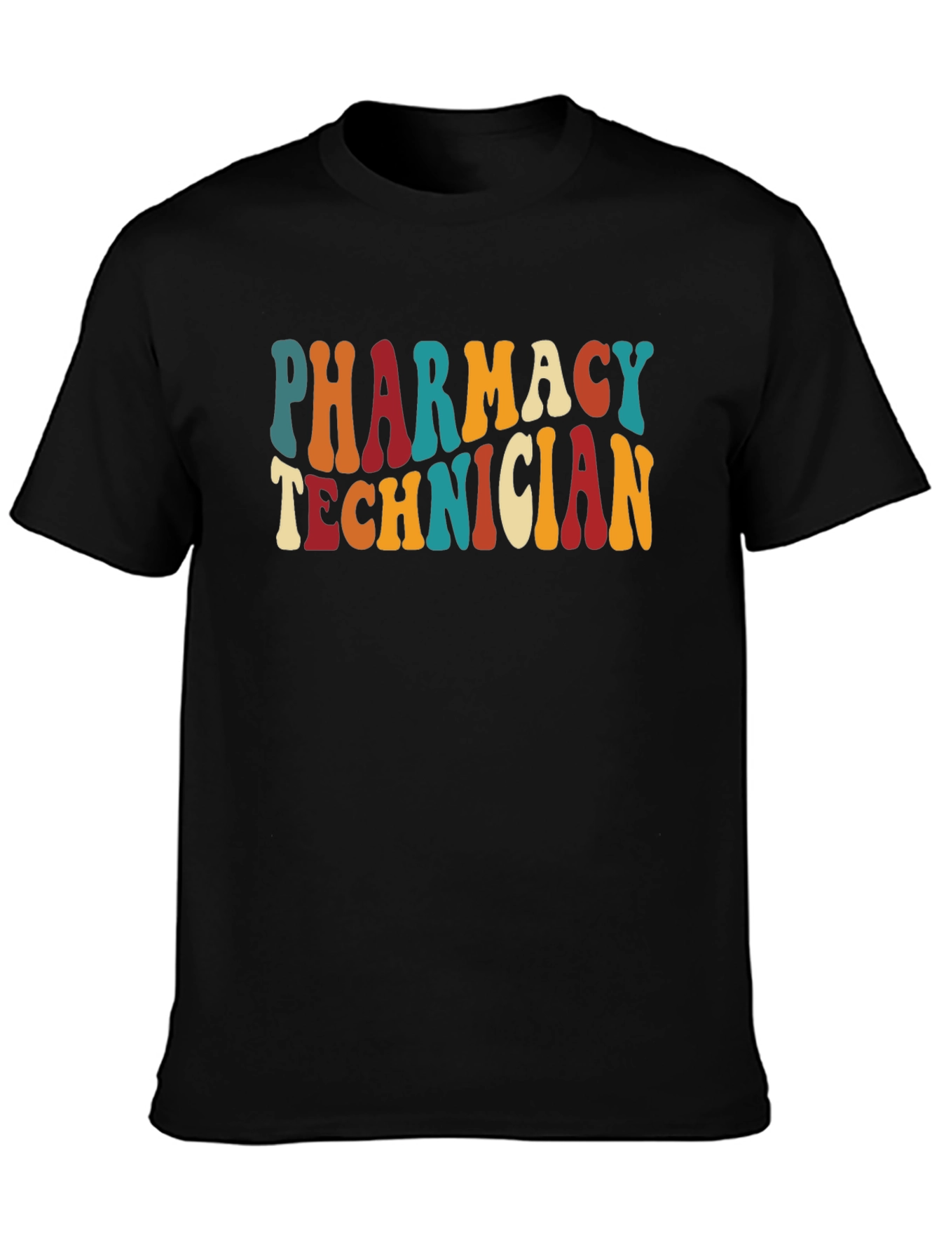 Black Pharmacy Technician Retro T-Shirt view 3