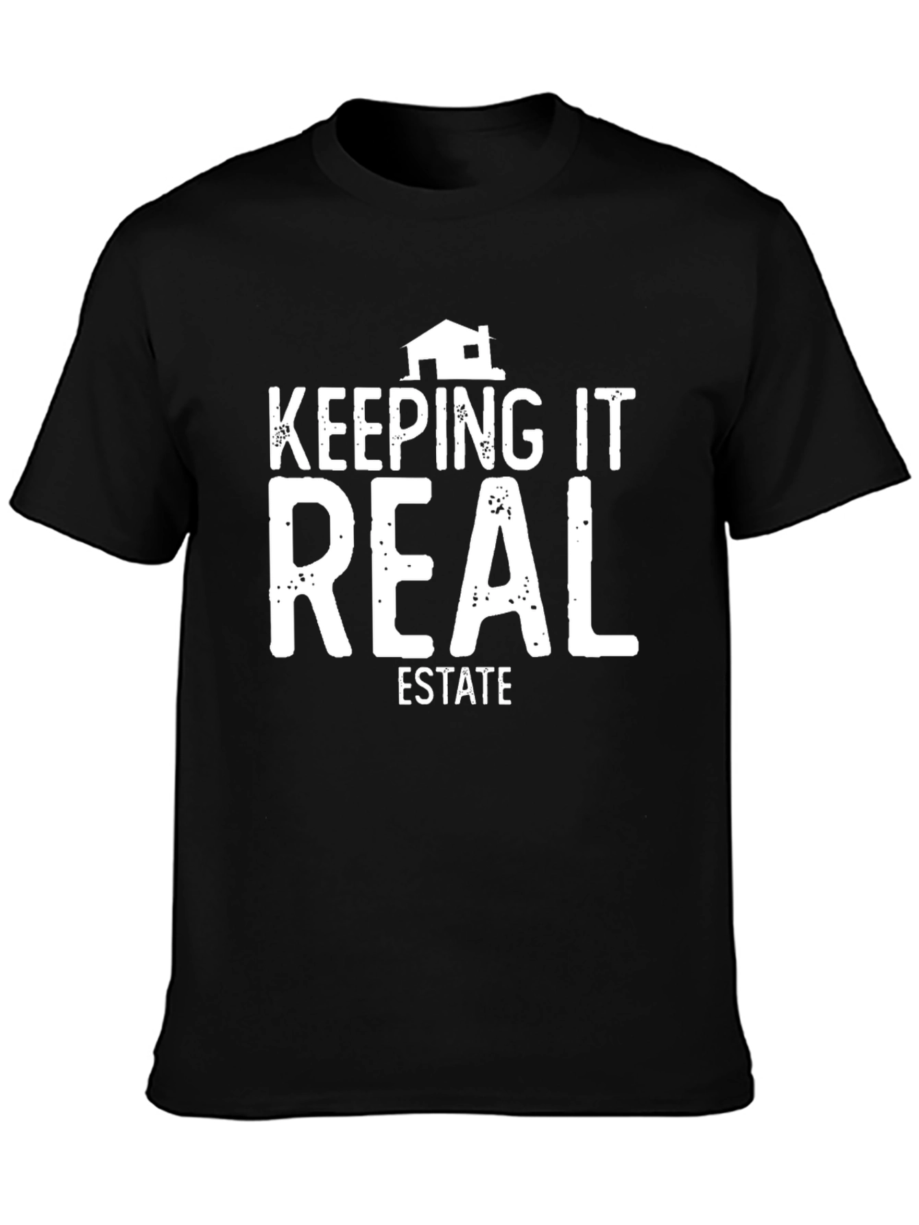 Black Keeping It Real Estate T-Shirt Black Graphic Tee view 3