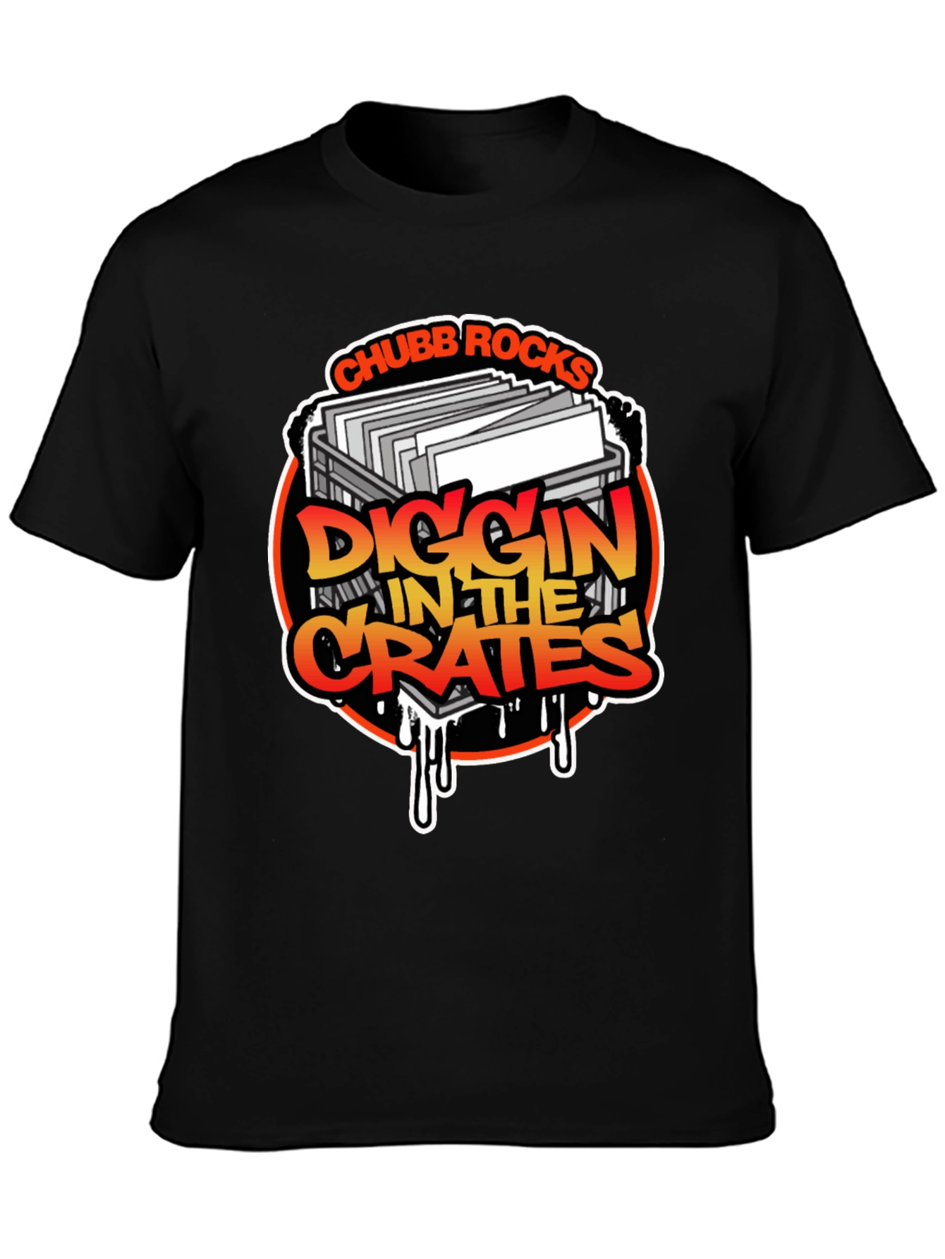 Black Chubb Rocks Diggin' In The Crates Black T-Shirt view 3