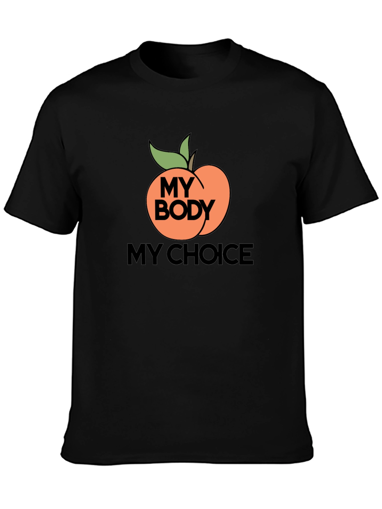 Black My Body My Choice Peach Graphic Tee view 3