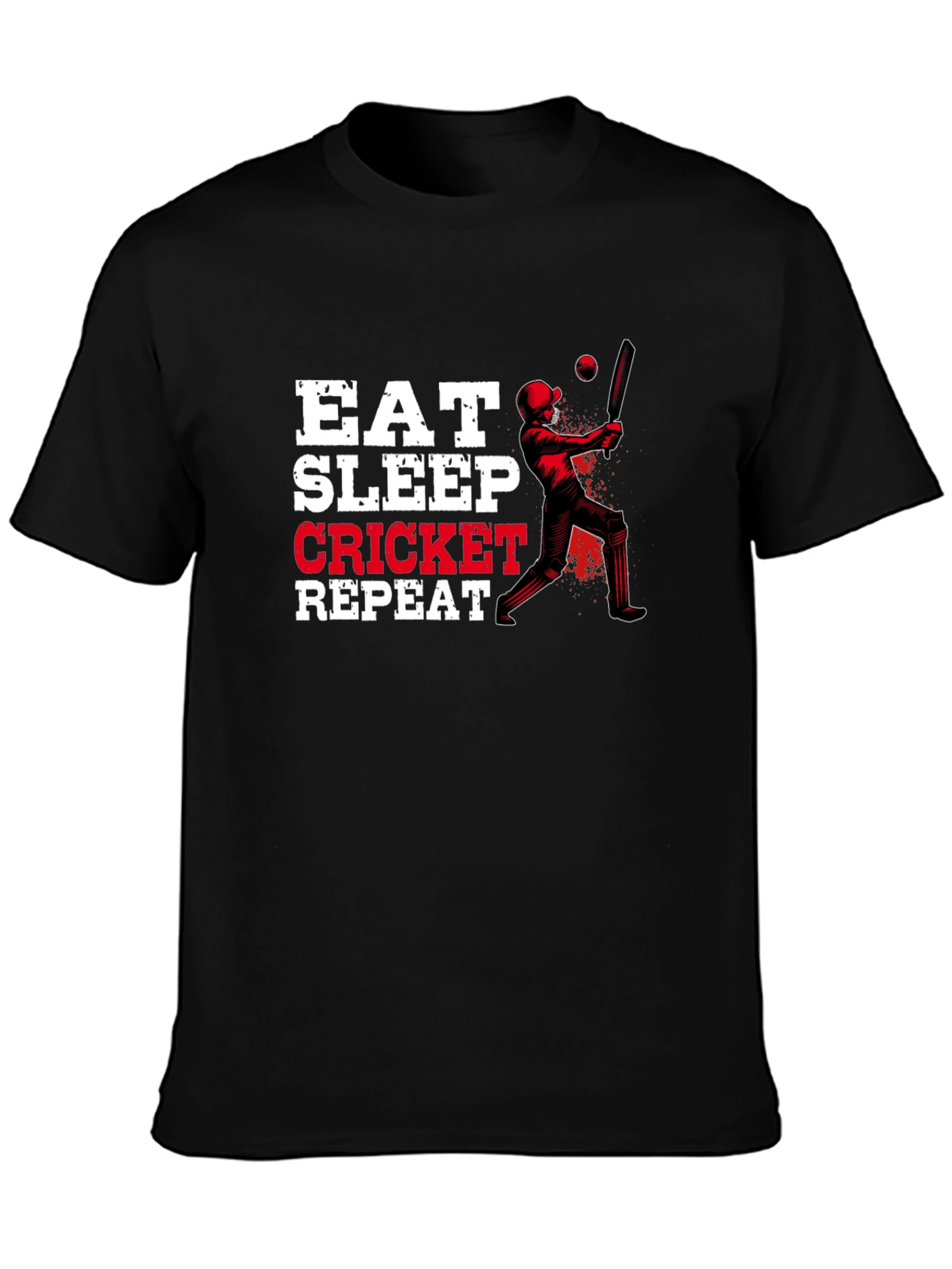 Eat Sleep Cricket Repeat Graphic Tee - 3
