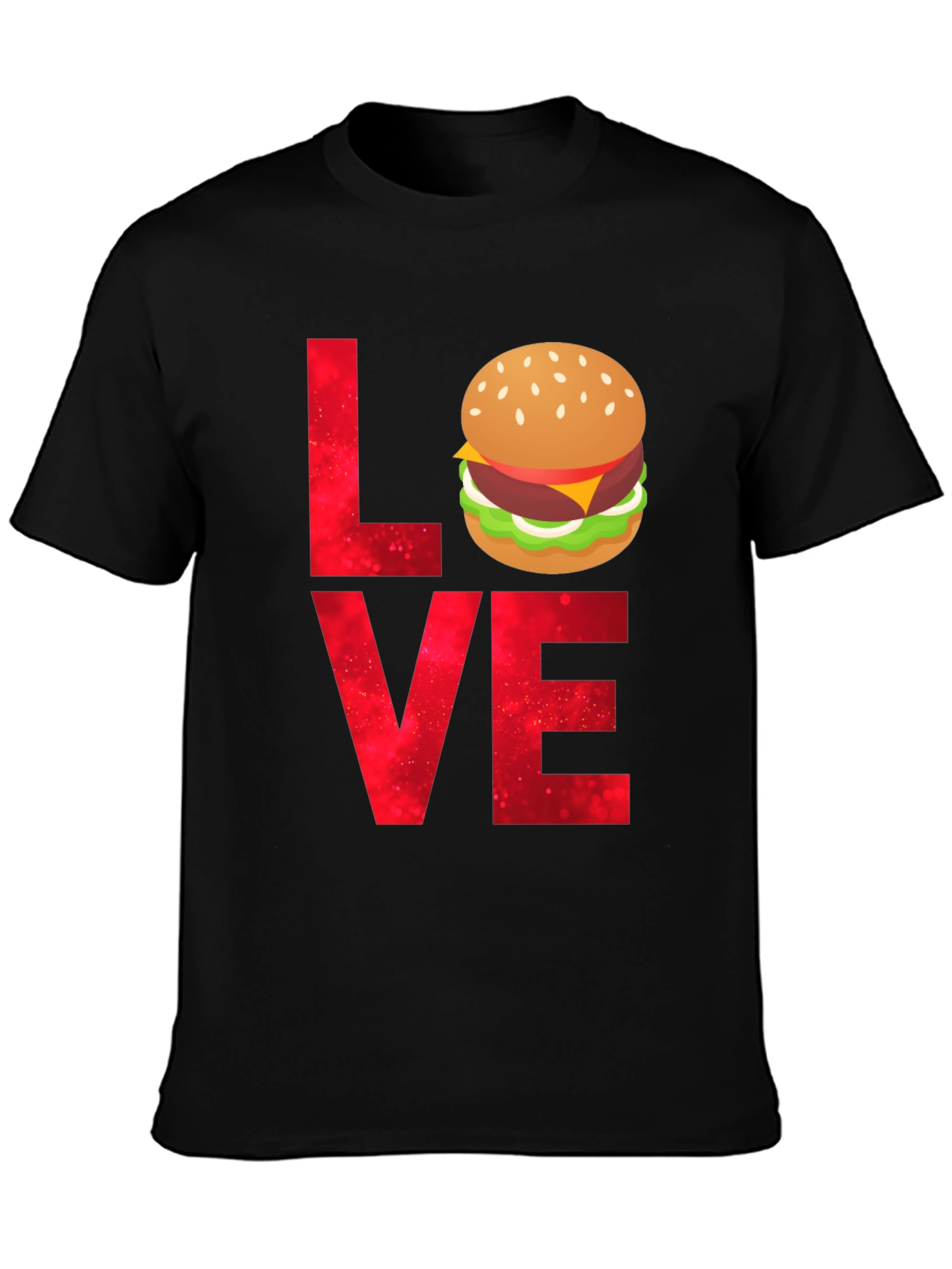 Black Love Burger T-Shirt - Foodie Tee view 3