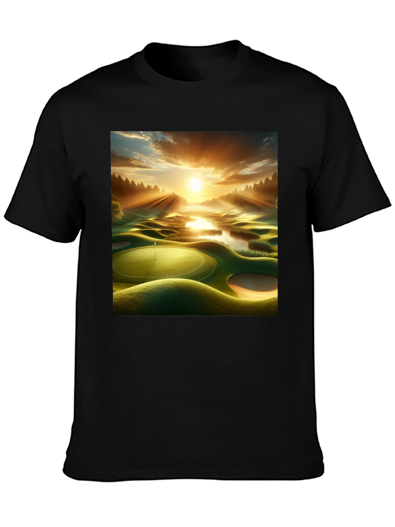 Black Scenic Golf Course T-Shirt view 3
