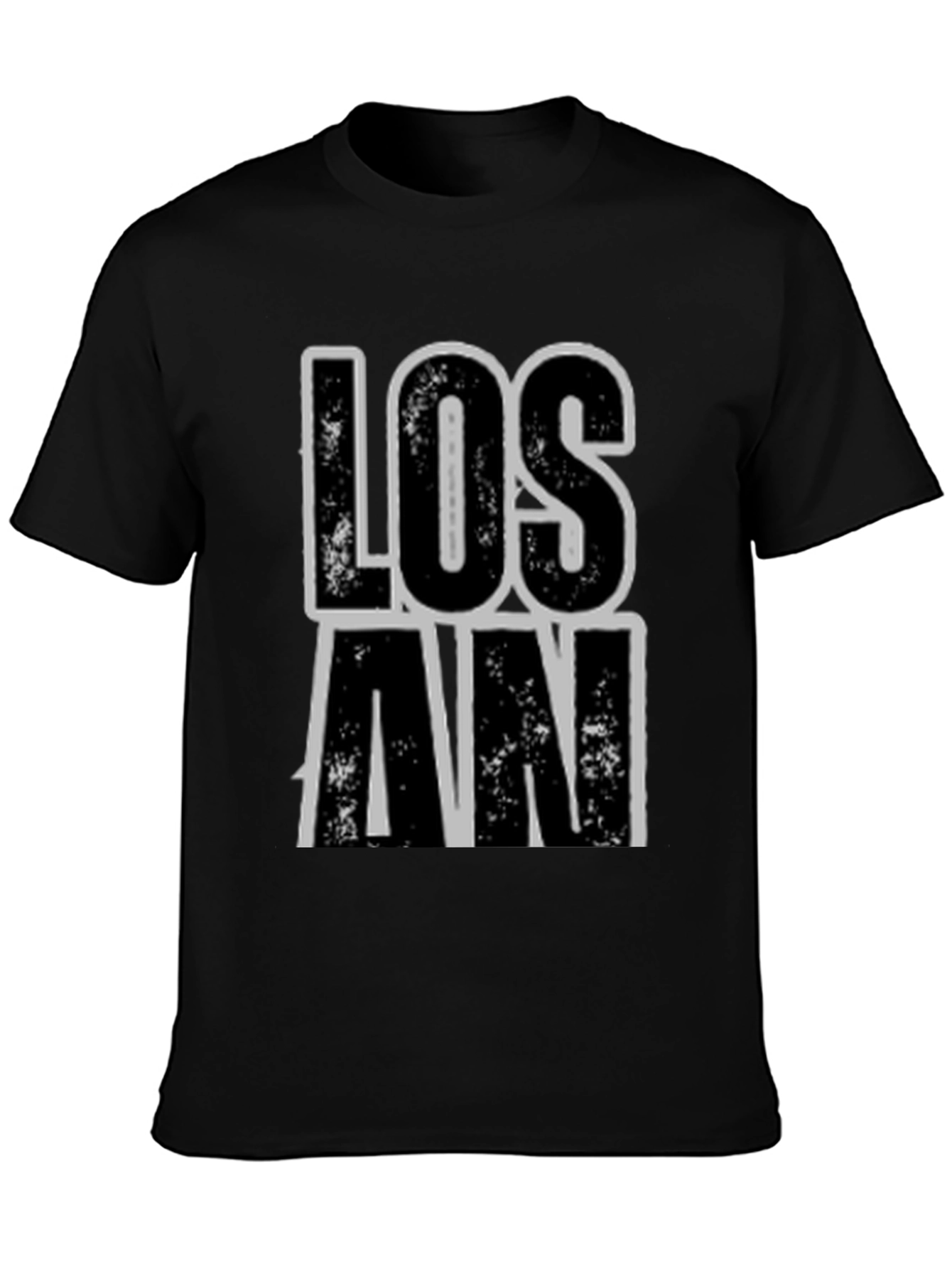 Black "Los An" Graphic Print Black T-Shirt view 3
